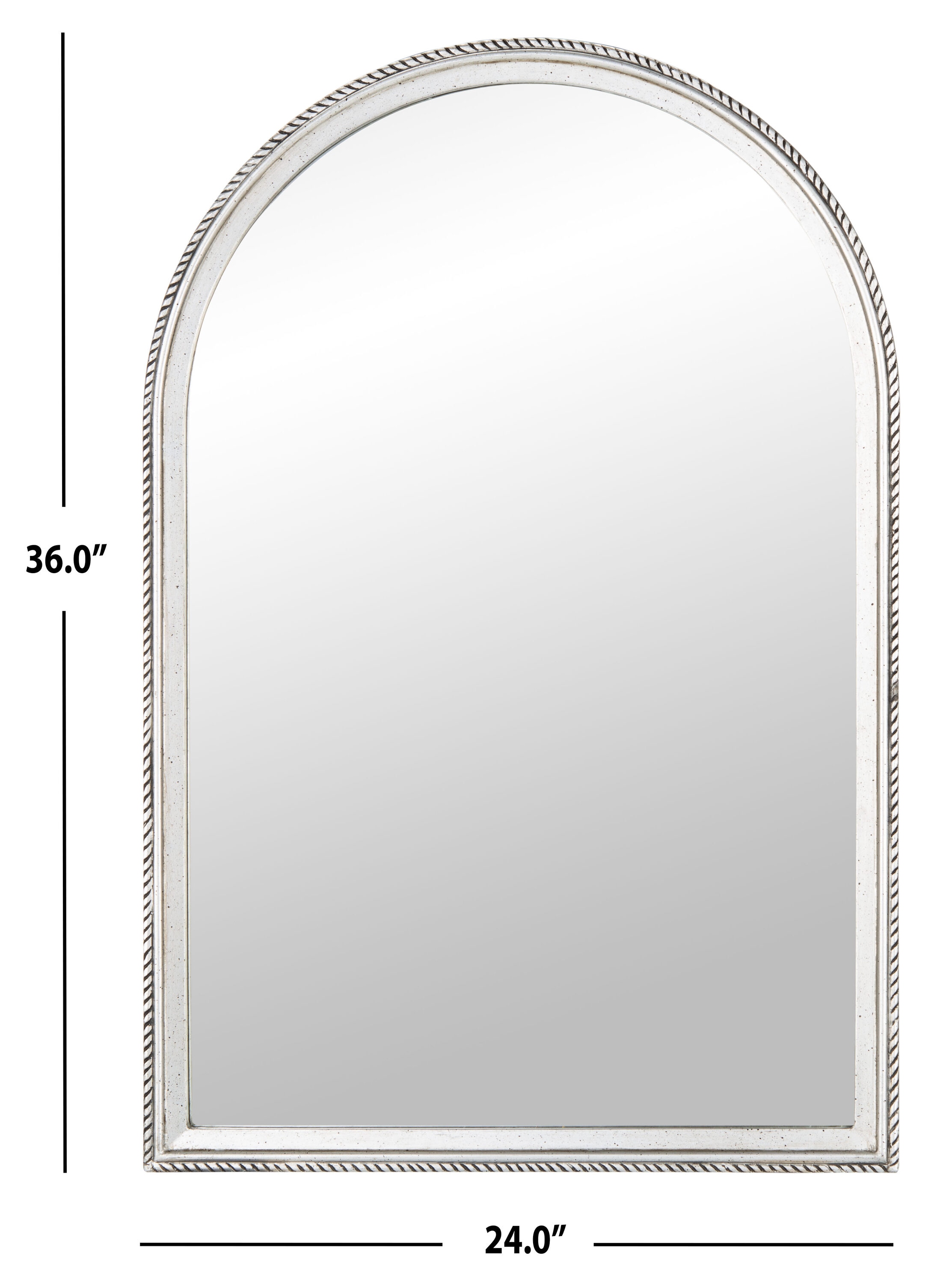 Lensi Silver Arch Vanity Mirror with Wood Frame