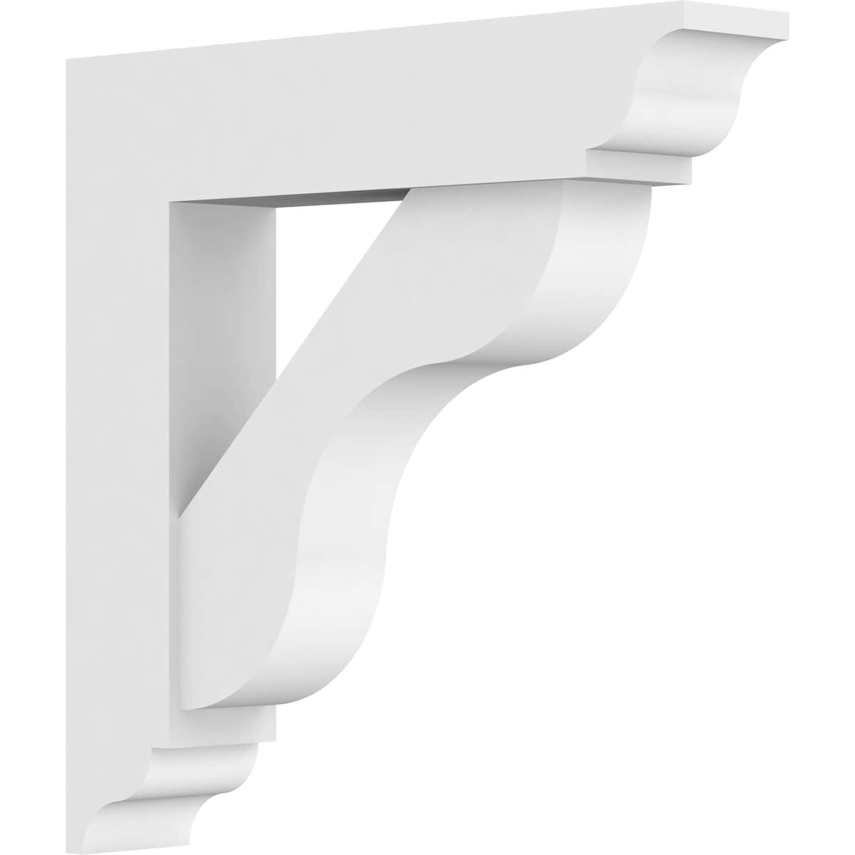 Ekena Millwork BKTP03X16X16CAR01 Standard Carmel 3-in x 16-in x 16-in White PVC Standard bracket