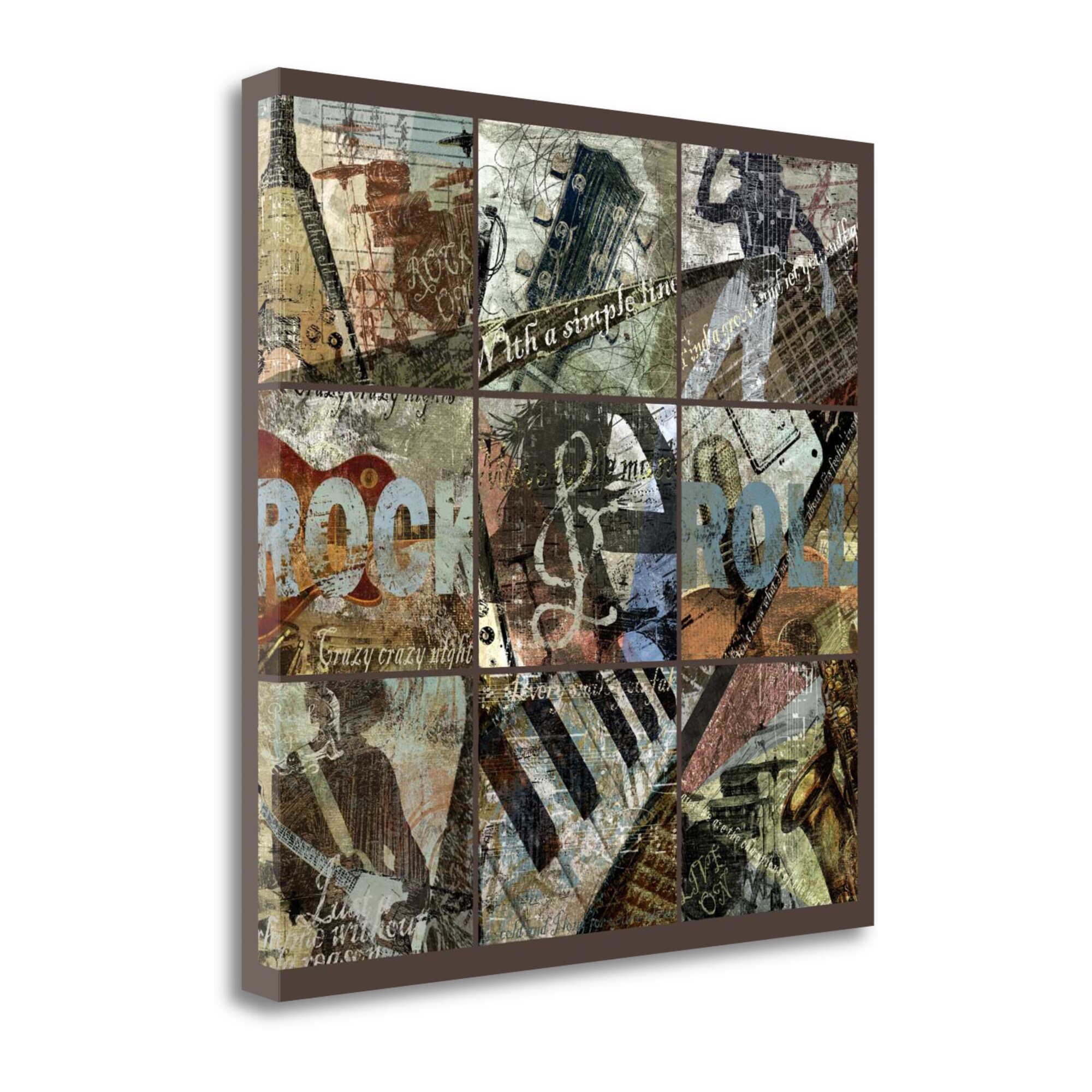 Tangletown Fine Art BAEY20229-3535C Rock and Roll 9- Patch- with Grid Eric Yang 35-in H x 35-in W Music Print on Canvas