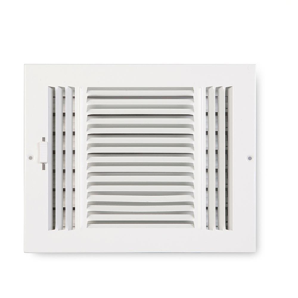  ABSWWH3104 10-in x 4-in 3-way Steel White Sidewall/Ceiling Register