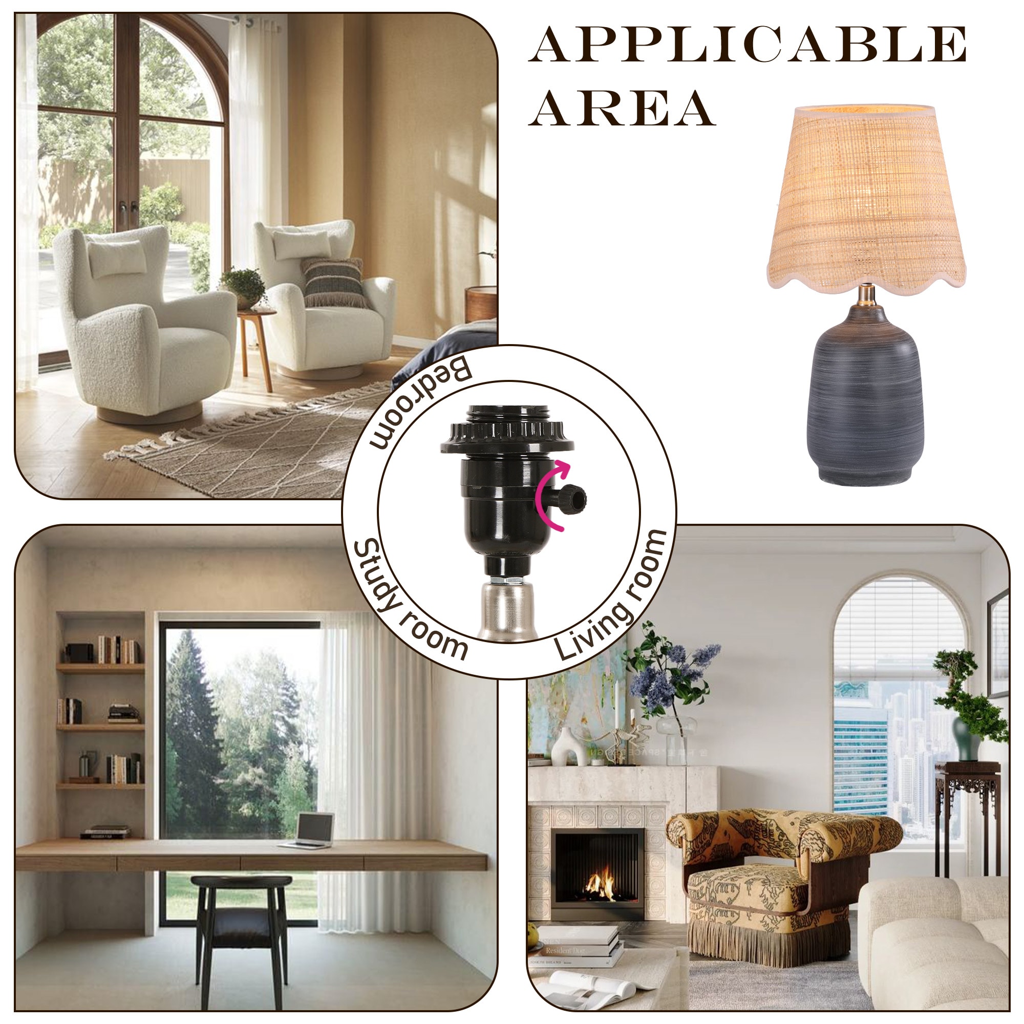 Dreamsidea LS-2001BW-STRIPE Table-Lamps - View #4