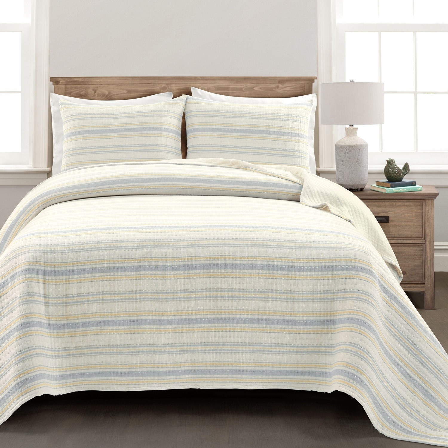 Lush Decor Yellow Stripe Full/Queen Quilt Cotton #16T007635