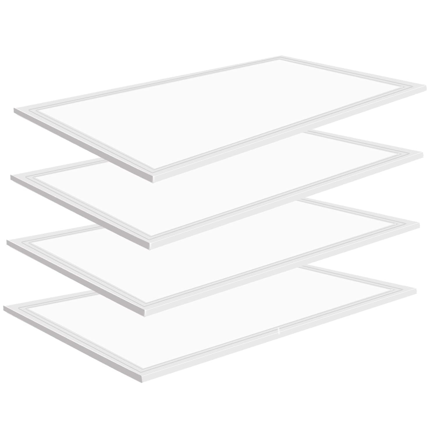 Oyezvary  2x4 LED Flat Panel Light 7800 Lumens 5000K Daylight 0-10V Dimmable ETL Listed Recessed Drop Ceiling Fixture for Office 4 Pack