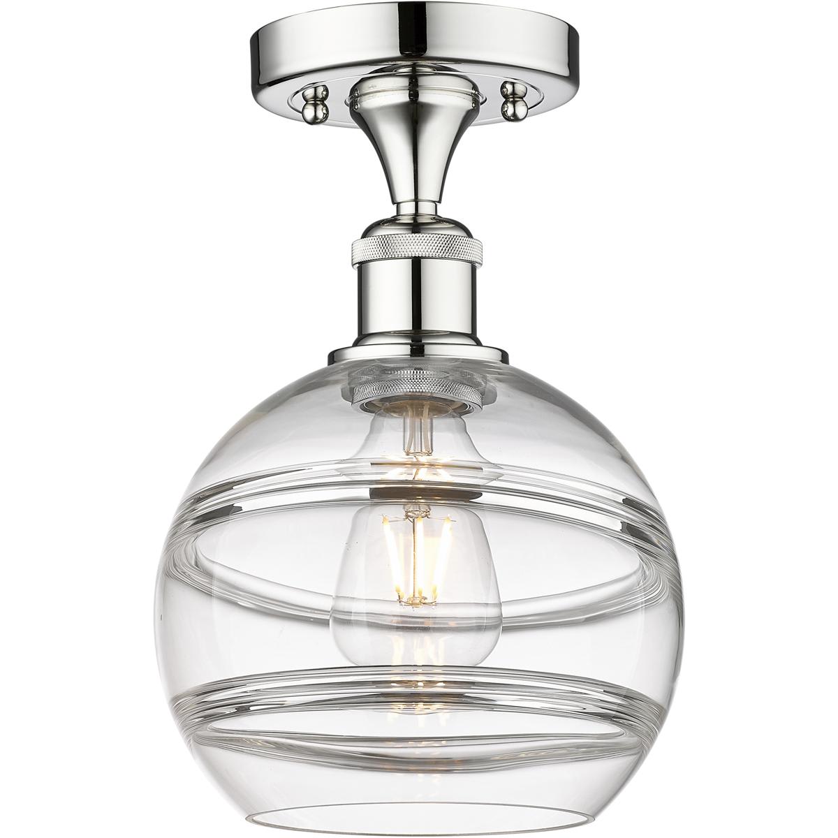 Innovations Lighting 2675011 616-1F-PC-G556-8CL Edison Rochester Semi-Flush Mount