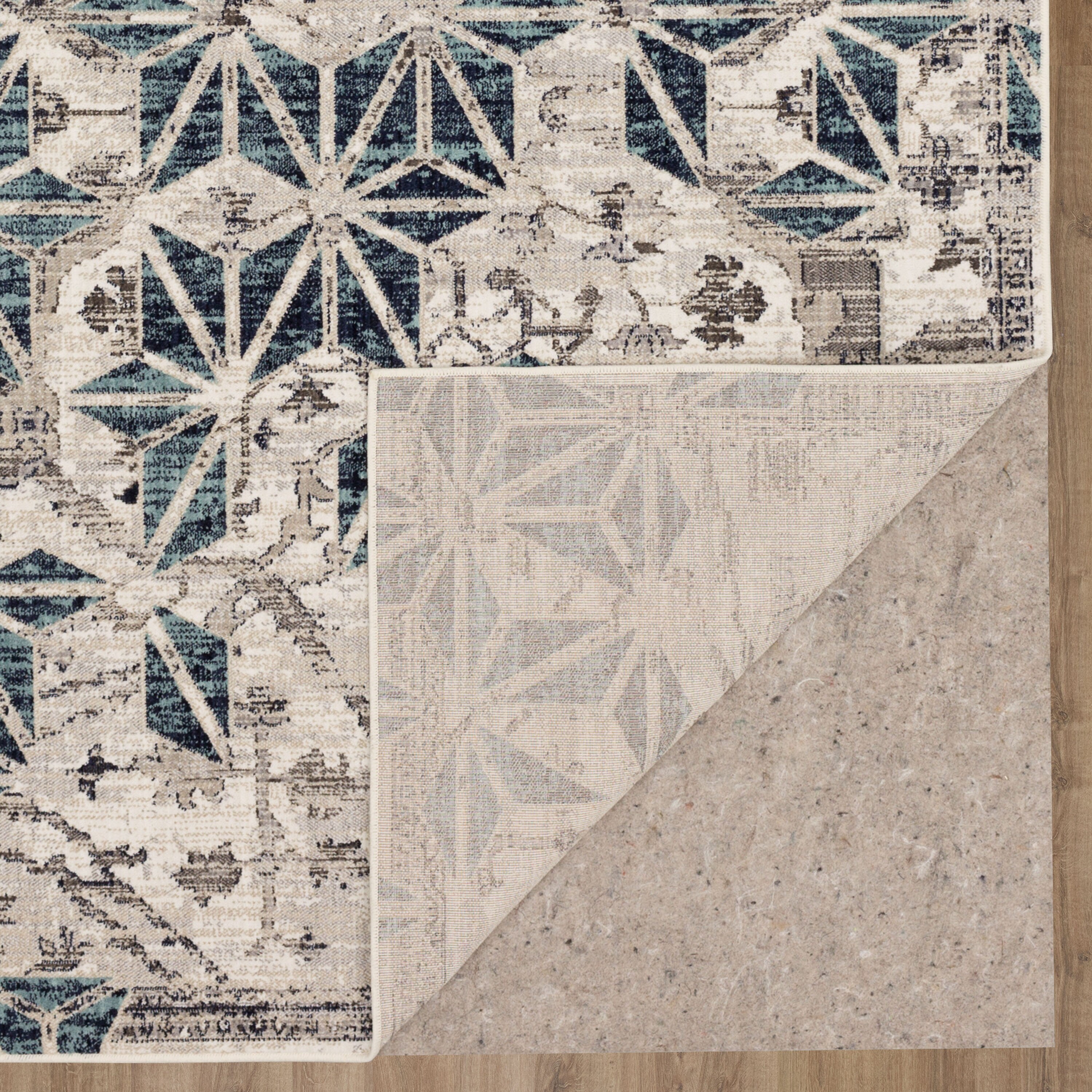 allen + roth Carved Block 8 x 11 Neutral Indoor Geometric Area Rug in the  Rugs department at