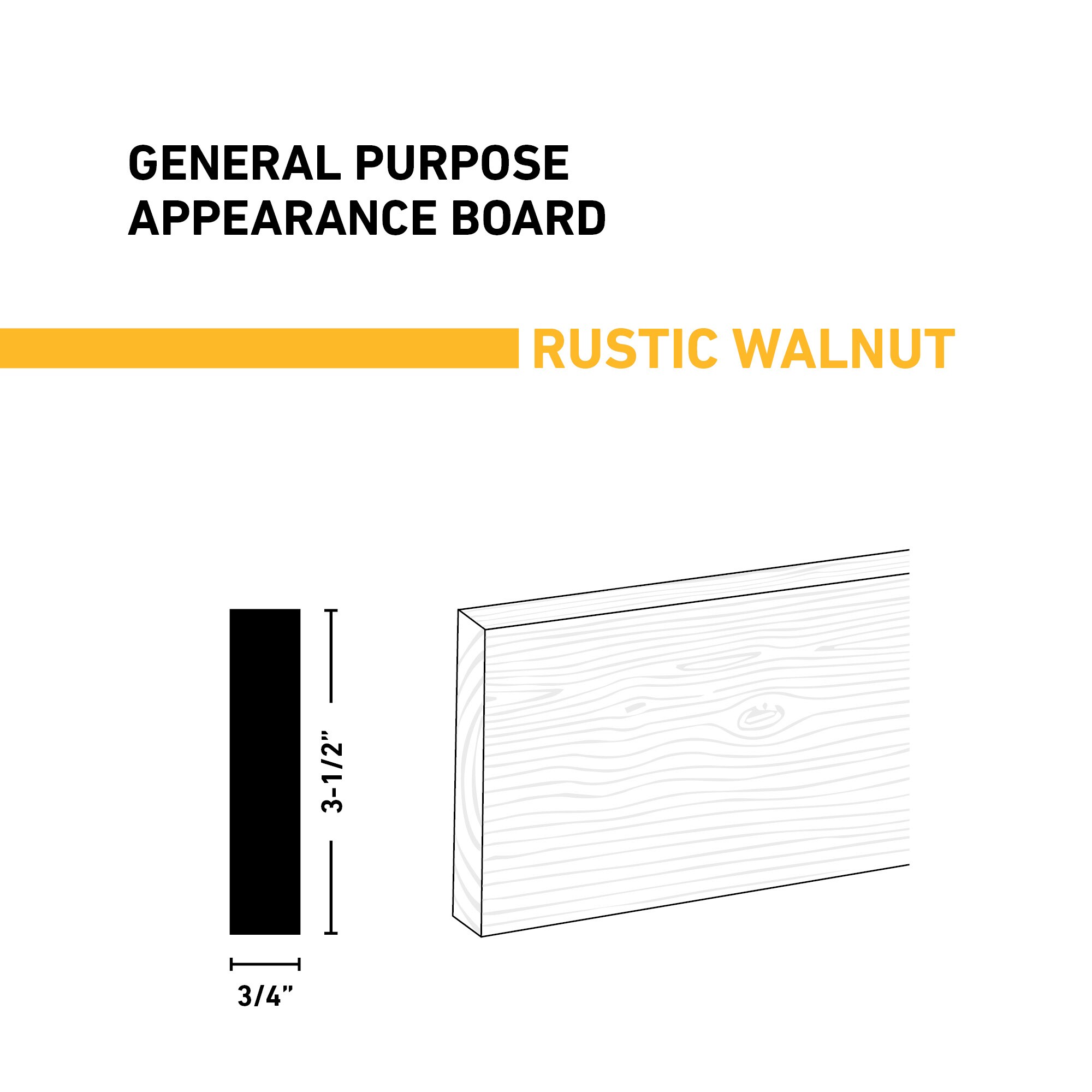 Ornamental Mouldings BRDRUS 1X4X4WALN Appearance-Boards - View #2