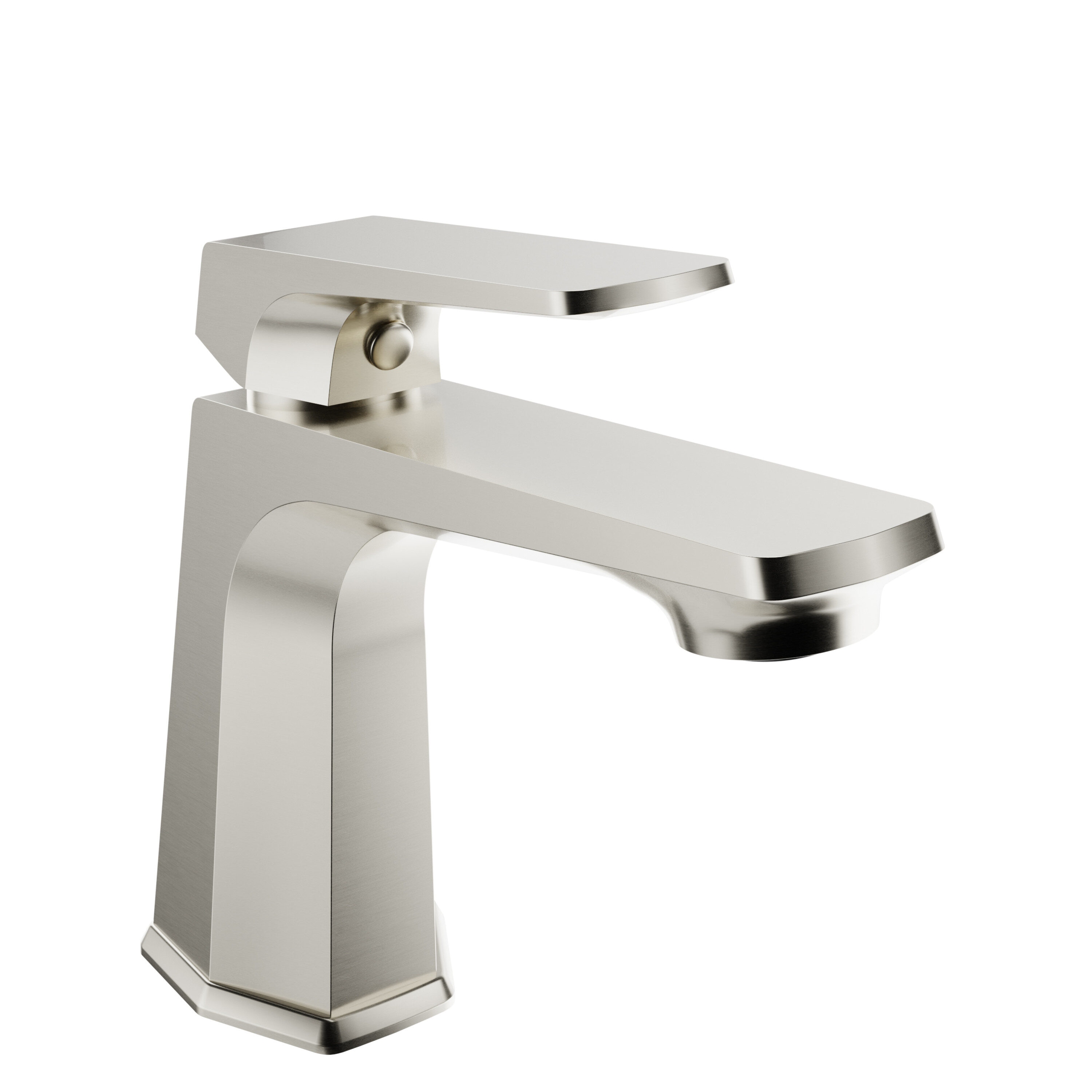 ANZZI L-AZ903BN Brushed Nickel Single hole 1-handle WaterSense Mid-arc Residential Handle Bathroom Sink Faucet with Drain