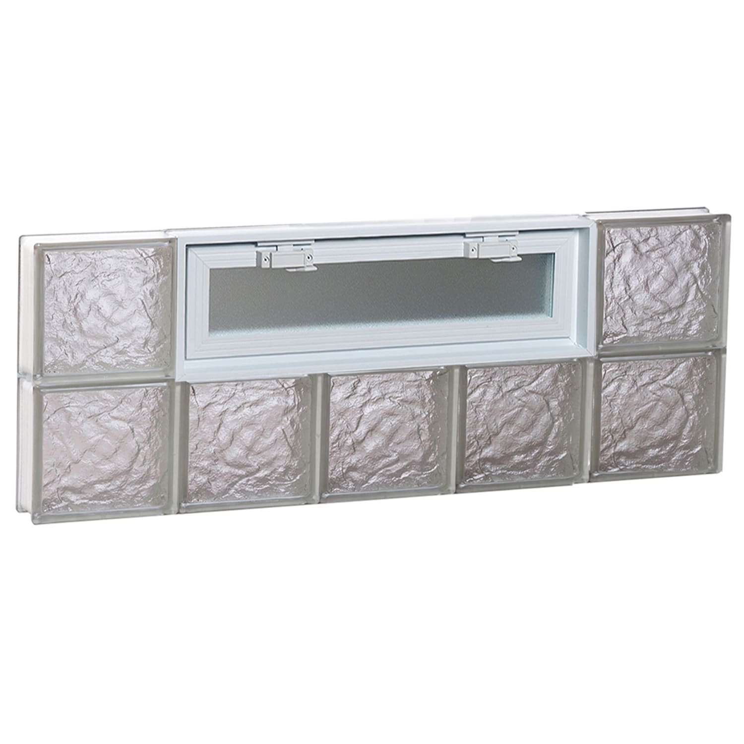REDI2SET V4016IS Ice Glass 38-3/4-in x 15-1/2-in Frameless Replacement Vented Glass Block Window