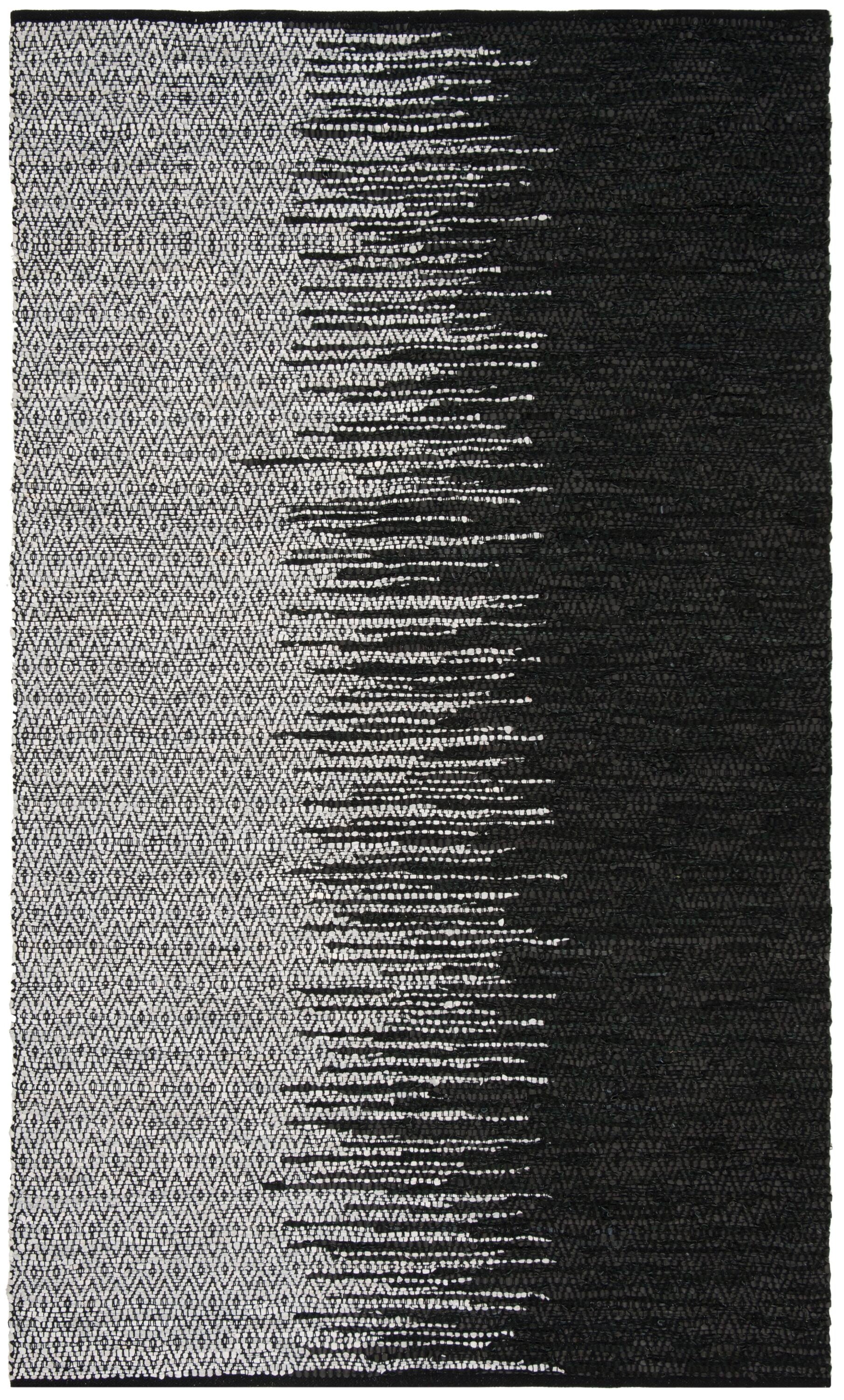 Safavieh VTL388C-6 Vintage Leather Shoshoni 6 x 9 (ft) Leather Light Gray/Black Rectangular Indoor Ombre Coastal Area rug