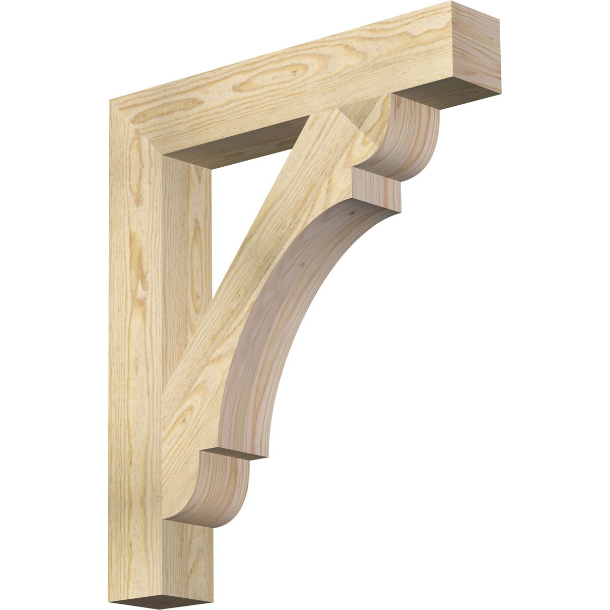 Ekena Millwork BKT04X24X28OLY05RDF Olympic block rough sawn 4-in x 24-in x 28-in Douglas fir Brown Wood Standard bracket