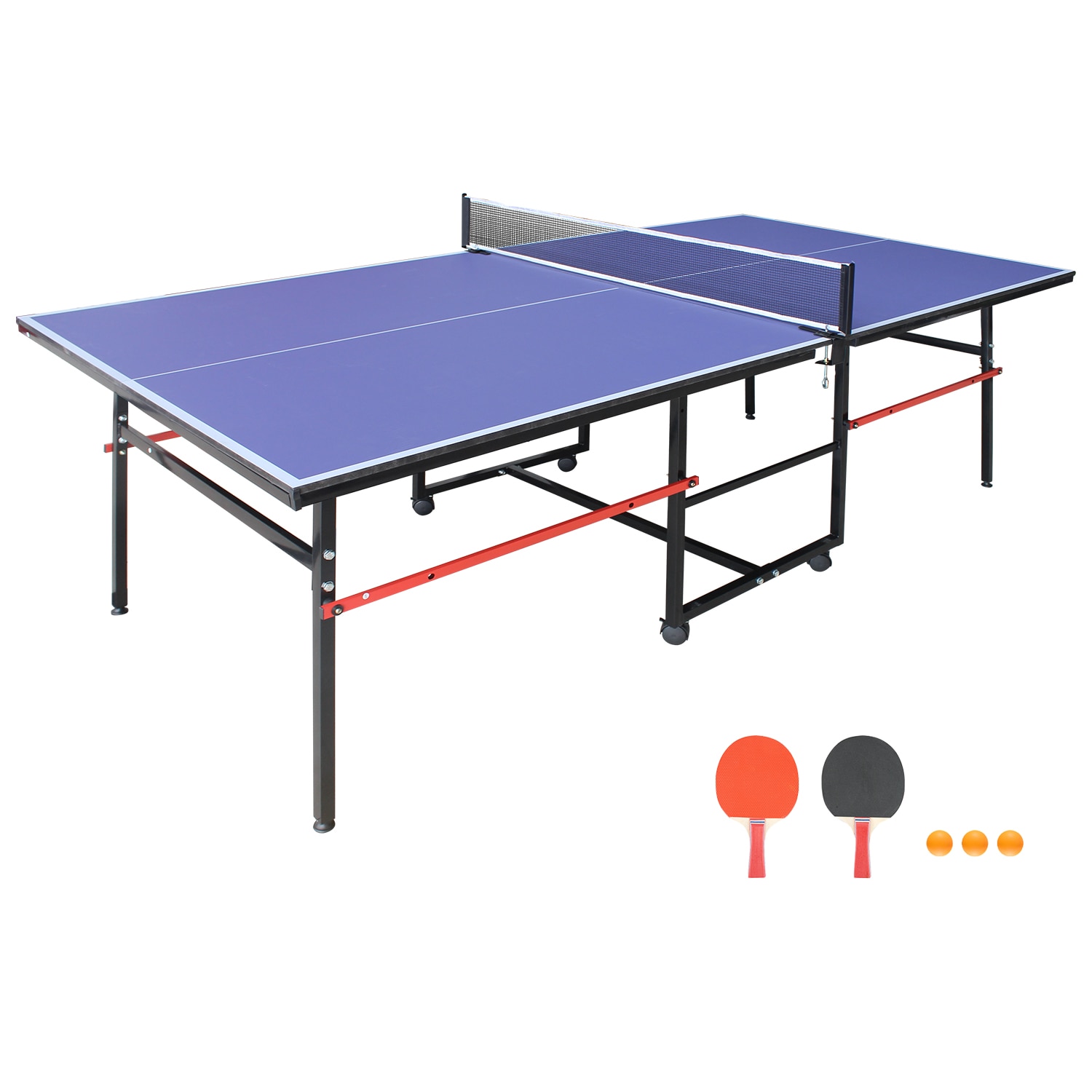 Kahomvis AOK-QPH2-471 Table Tennis Tables 96-Inches Indoor/Outdoor Freestanding Ping Pong Table