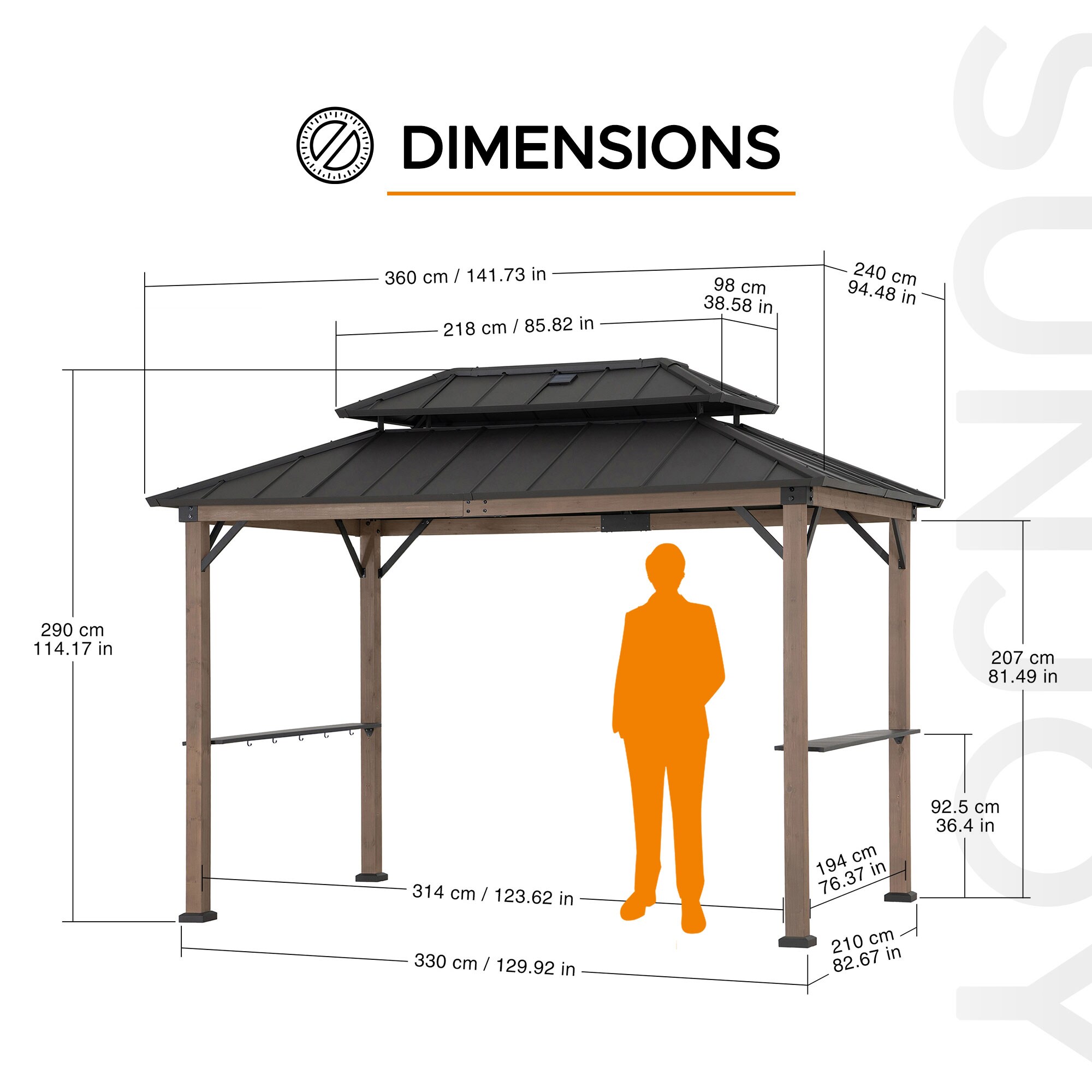 Sunjoy A104003810 Wood-Resin-Gazebos - View #7