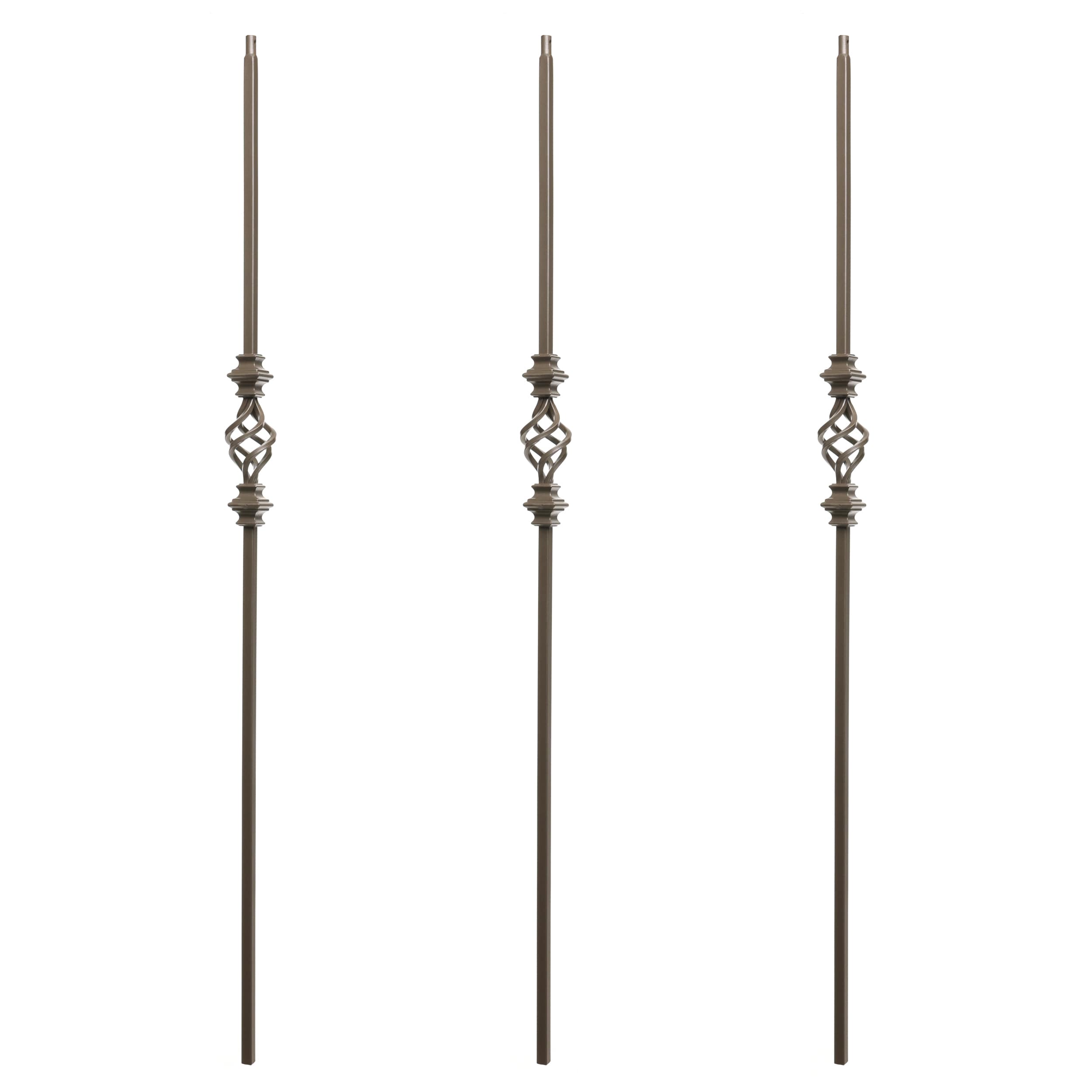 RELIABILT WGT62PW 43-in x 0.5-in Industrial Pewter Wrought Iron Double Knuckle Stair Baluster (3-Pack)