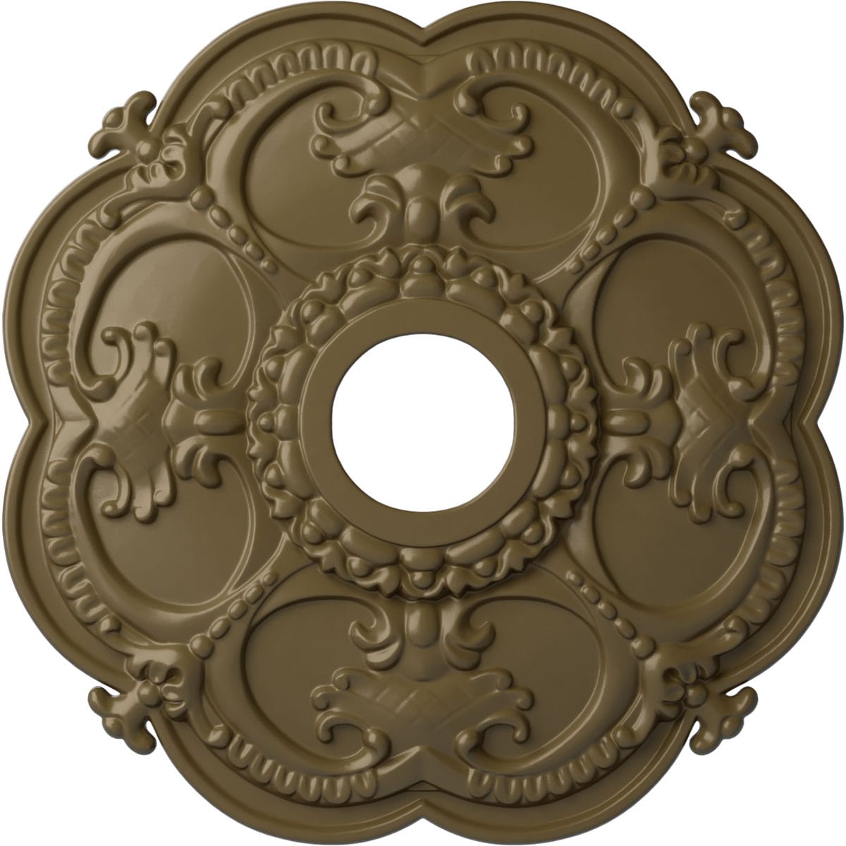 Ekena Millwork CM17ROMMF Rotherham 18-in W x 18-in L Painted Mississippi Mud Polyurethane Whole Ceiling Medallion