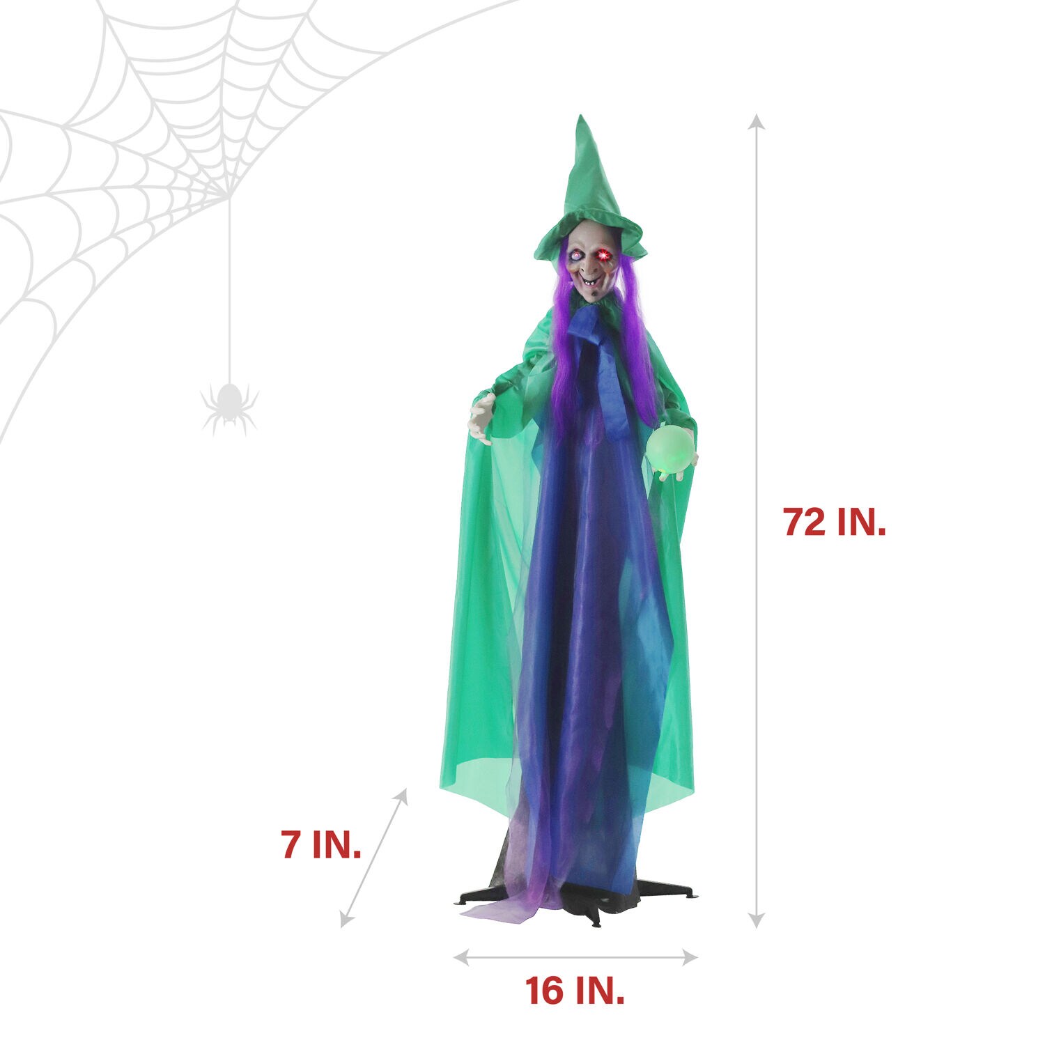 72?? Hanging Animated Talking Witch Decoration with Light-up Eyes