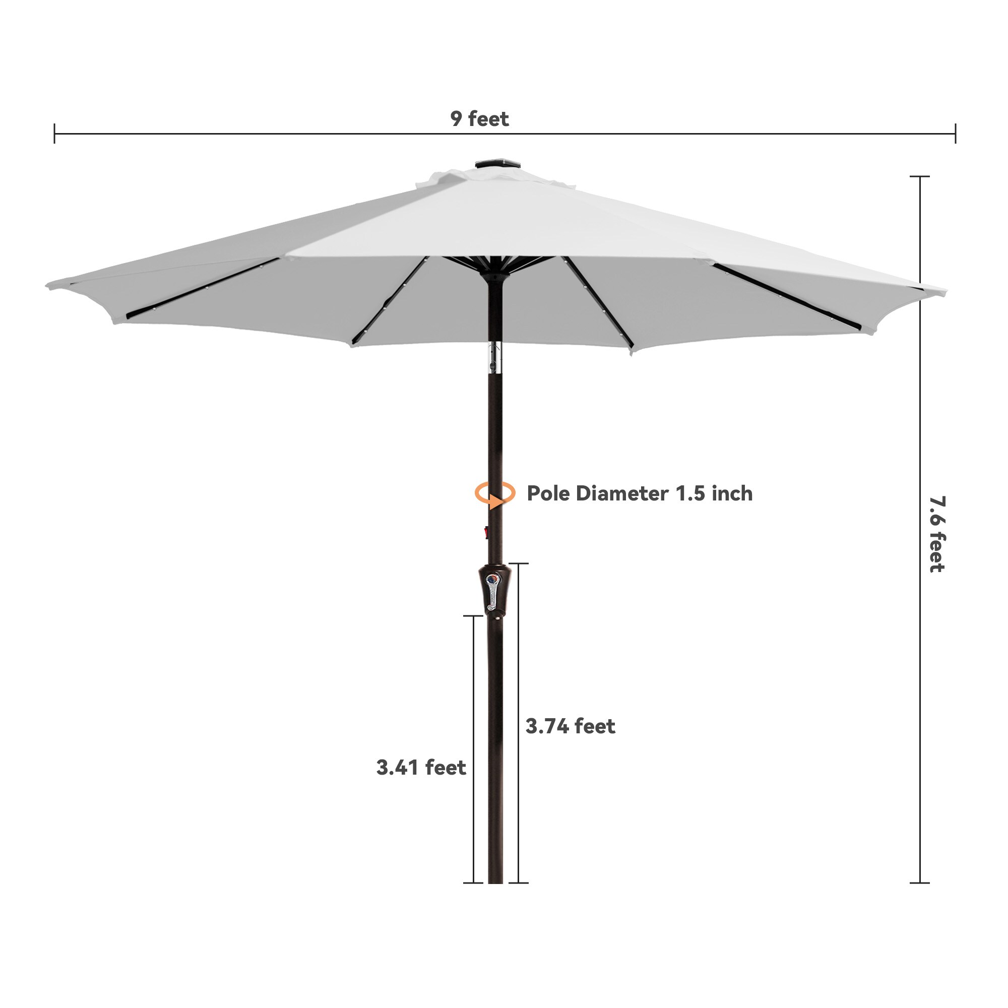 JEAREY JE-QTZZ+DEZ-10FT-BR Umbrellas-2 - View #5