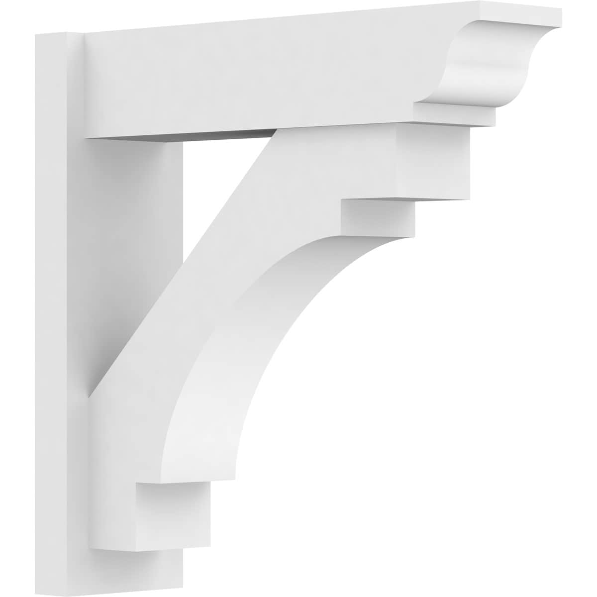Ekena Millwork OUTP07X24X24MRC01 7-in W X 24-in D X 24-in H Merced Architectural Grade PVC Outlooker with Traditional Ends