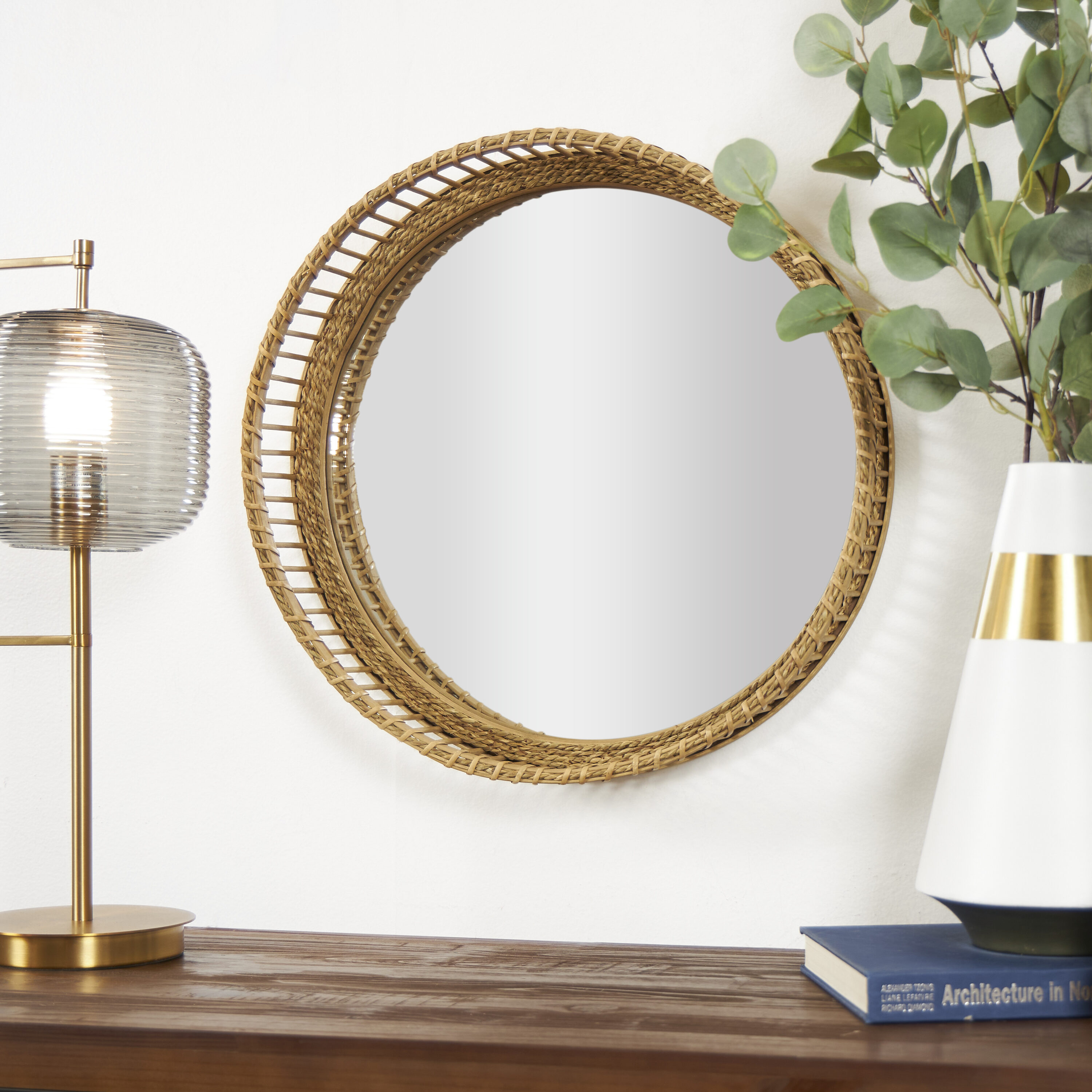 Brown Metal Industrial Adjustable Round Mirror Stand - On Sale - Bed Bath &  Beyond - 13373297