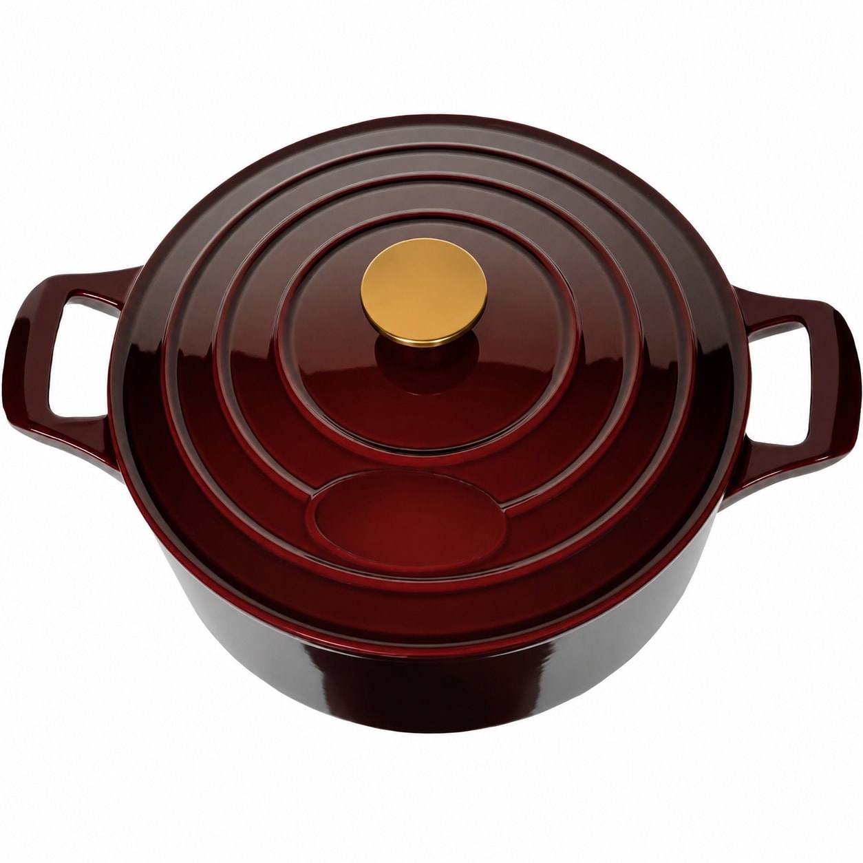 Lukvuzo  5-Quart Enameled Cast Iron Dutch Oven Casserole Dish Pot with Lid Cranberry 10.3-Inch Diameter Oven Safe to 500 Degrees F