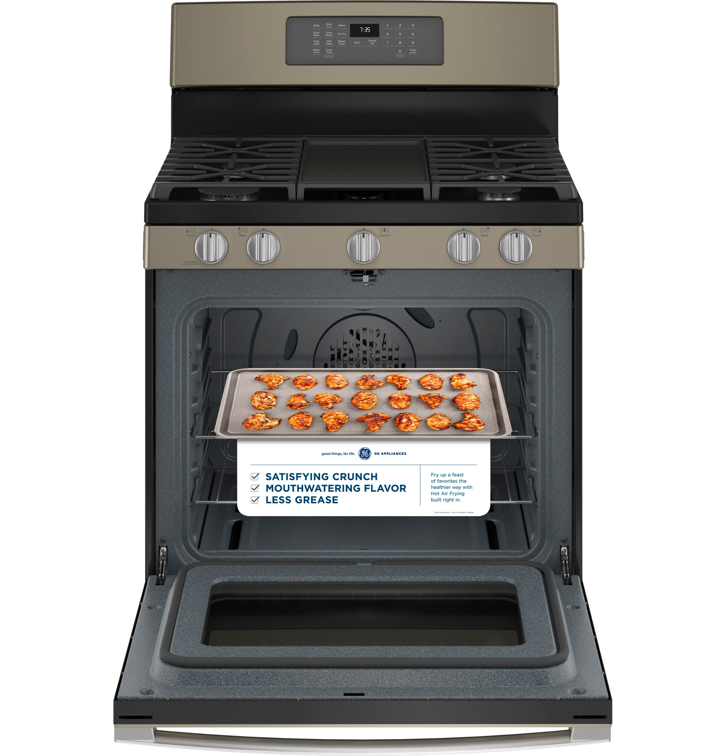 GE 30 Gas Steam/Self Clean Range with Air Fry, Convection, Griddle in  Stainless - JGB735SPSS