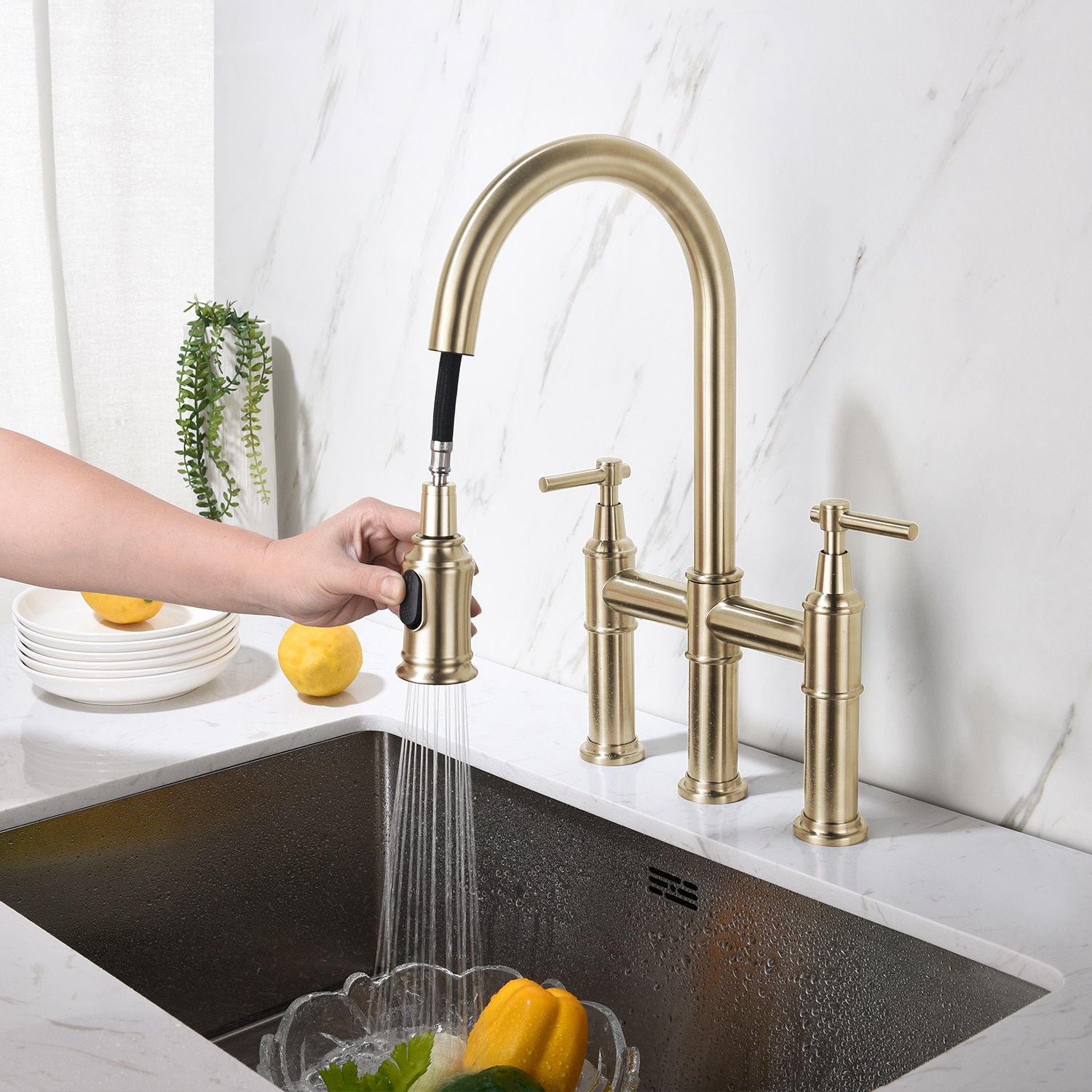 WELLFOR DTG-02KFBG Kitchen-Faucets - View #2