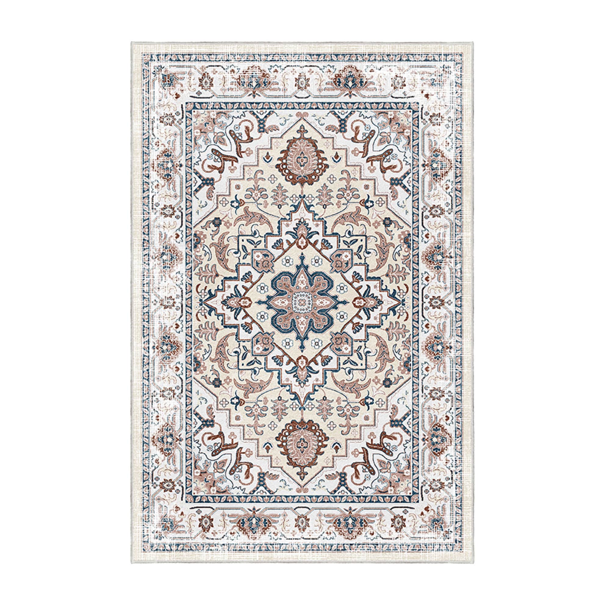 JJJ SLYYT891OZS Printed Carpet 5 x 7 (ft) Loomed Multi - colored Bohemian Rugs Rectangular Indoor Floral/Botanical Bohemian/Eclectic Machine washable Pet Friendly Area rug