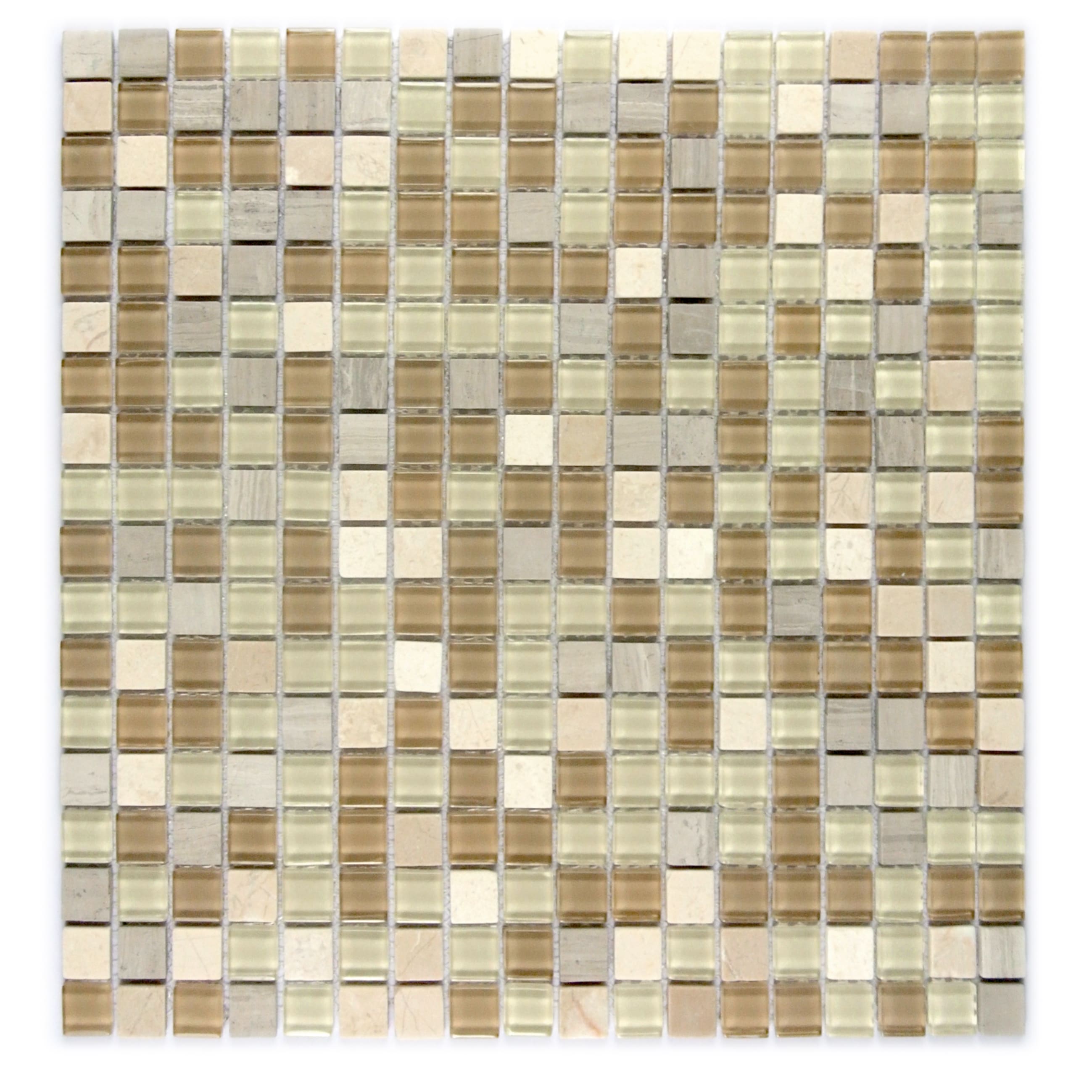 Abolos Crystal Stone Cornsilk Beige/Multifinish 12-in x 12-in Multi-finish  Glass Checkered Stone Look Wall Tile (20-sq. ft/ Carton) in the Tile  department at