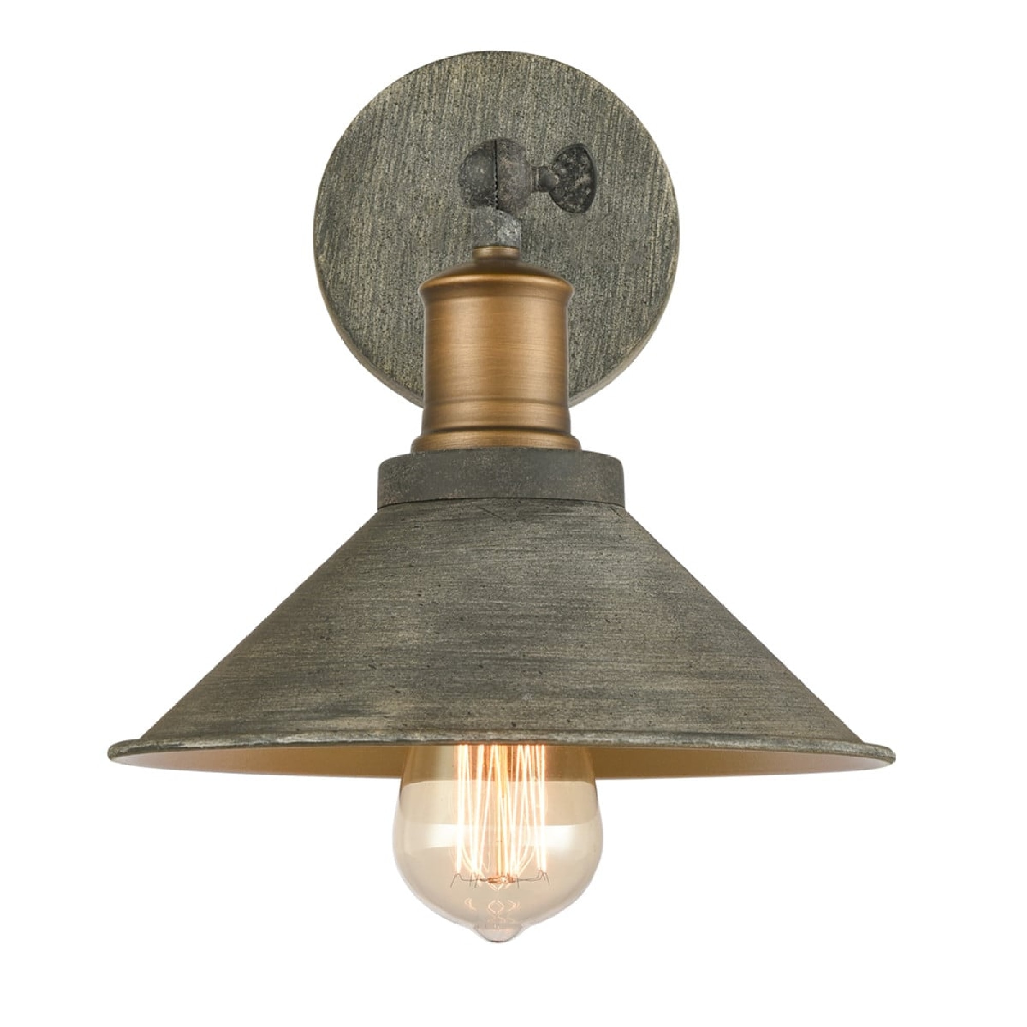 Distressed Green Rustic Swing Arm Wall Sconce Set