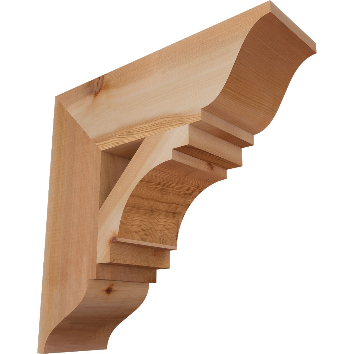 Ekena Millwork BKT06X20X20MRC01SWR Merced traditional smooth 5-1/2-in x 20-in x 20-in Western red cedar Brown Wood Standard bracket