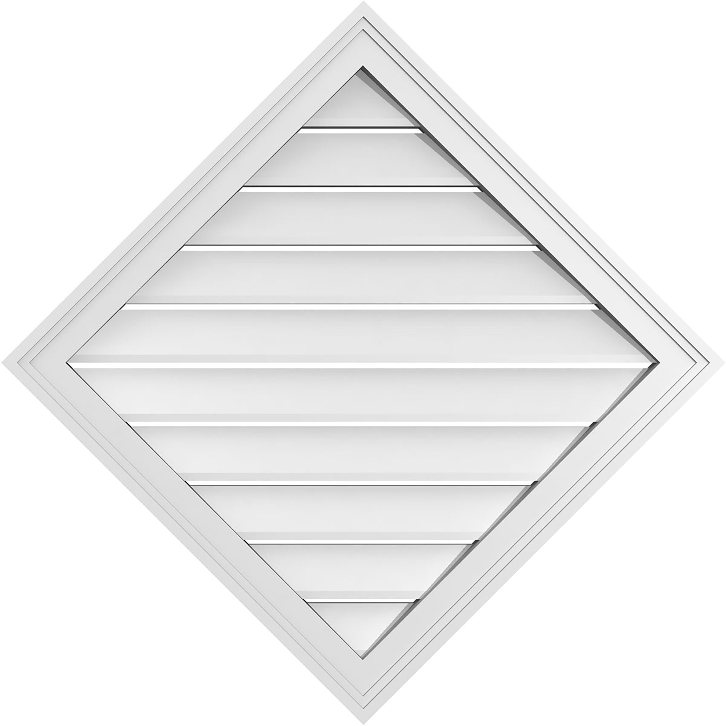 Ekena Millwork GVPDI30X3002SN 30-Inches x 30-Inches Off-white Diamond PVC Gable Louver Vent