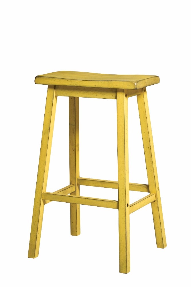 distressed yellow bar stools