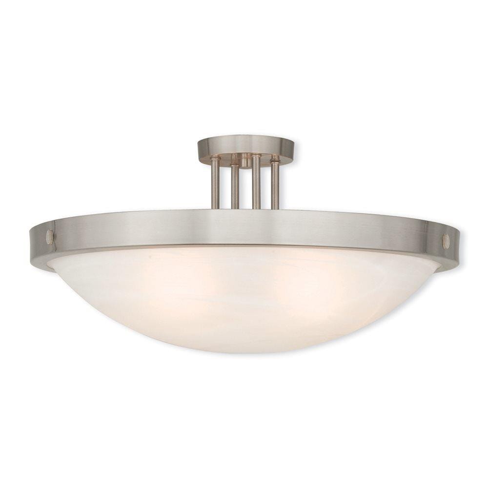 Livex Lighting 73958-91 New Brighton 1-Light Brushed Nickel Semi mount light