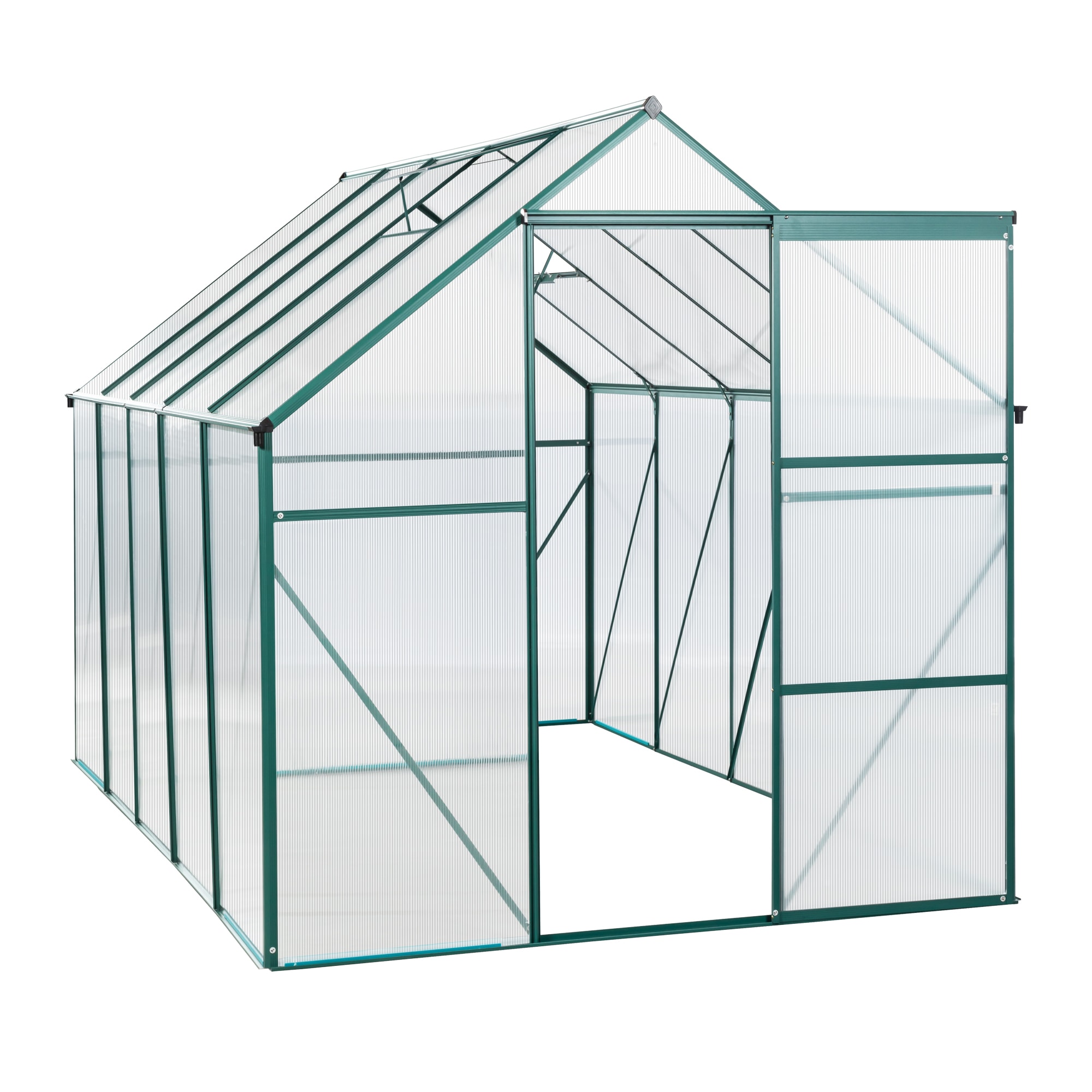 Clihome CL-WC54S03 6.23-ft L x 10.2-ft W x 6.39-ft H Green Frame/Clear Panels Greenhouse Kit