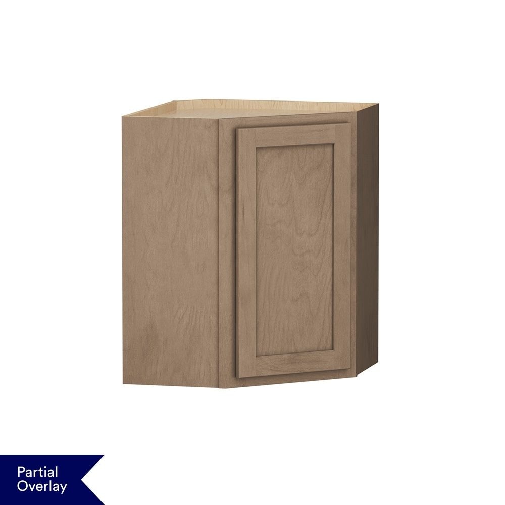 Shenandoah Breckenridge POL 24-in W x 30-in H x 12-in D Almond Stained Diagonal Wall Fully Assembled Cabinet Recessed Panel Shaker