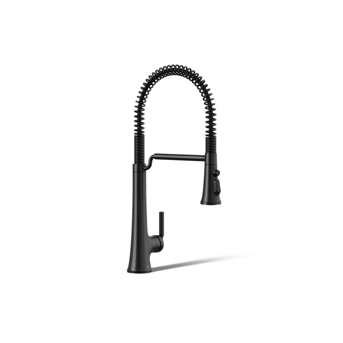 KOHLER 23765-BL Tone Matte Black Single Handle Deck-mount Pull-down Kitchen Faucet with Sprayer