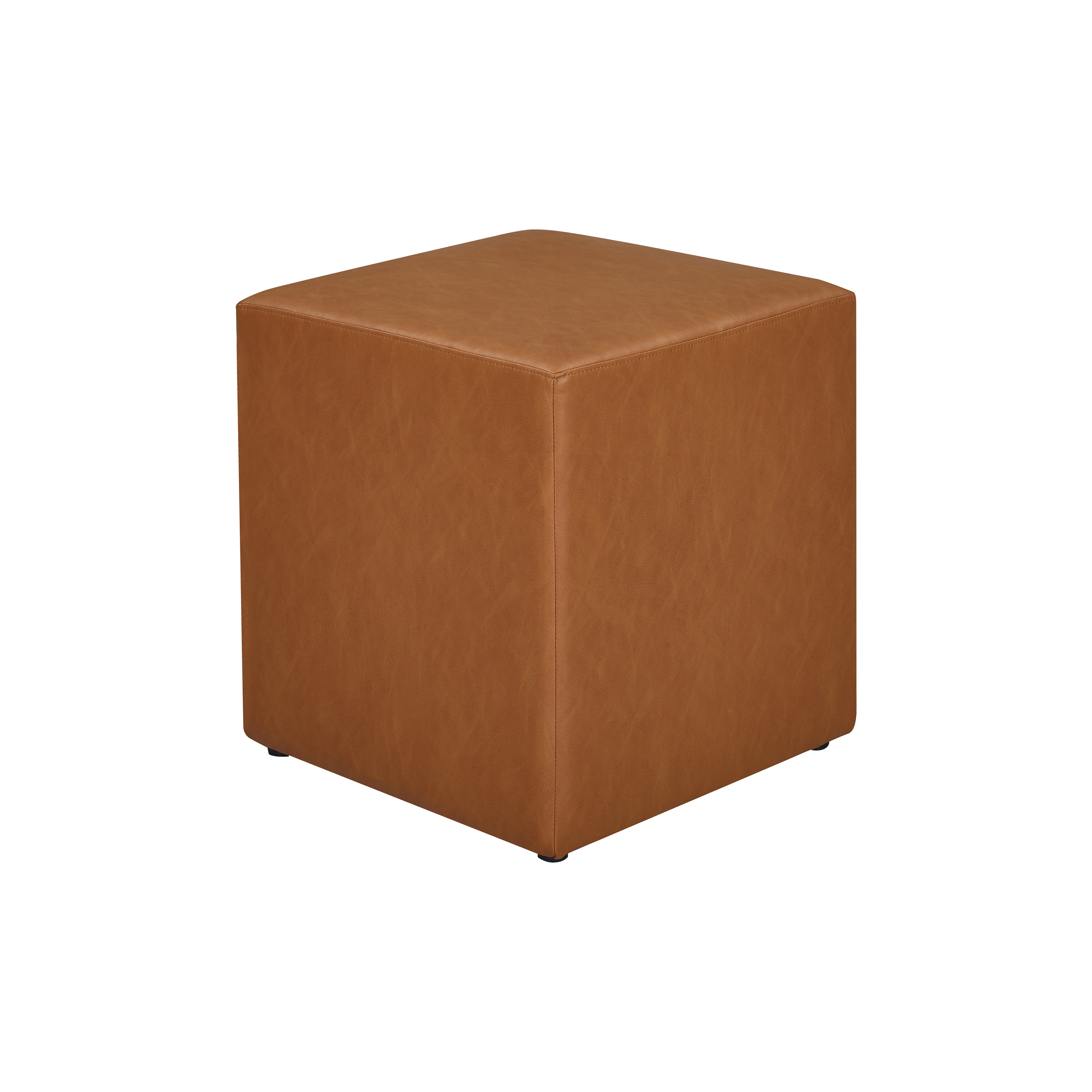 Lifestyle Solutions 510A002CML Modern Carmel Faux leather Ottoman