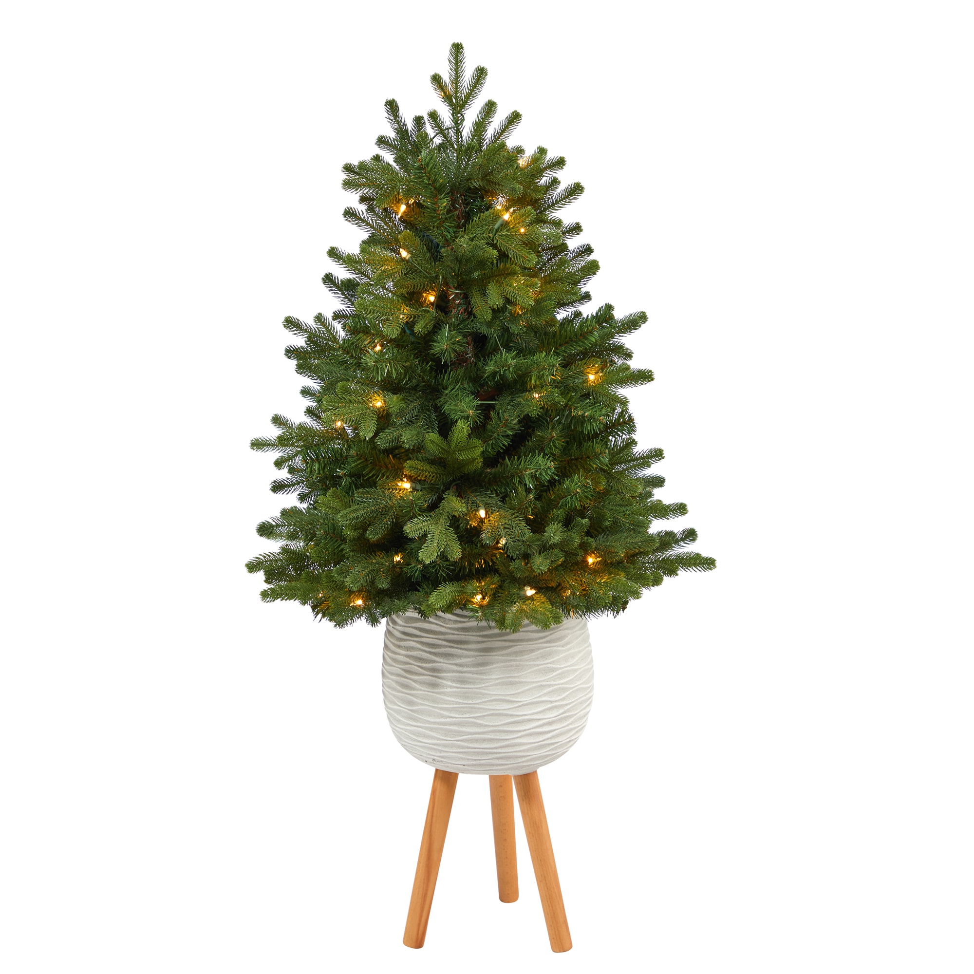 Nearly Natural T2302 4-ft Douglas Fir Pre-lit Artificial Christmas Tree with White Incandescent Lights