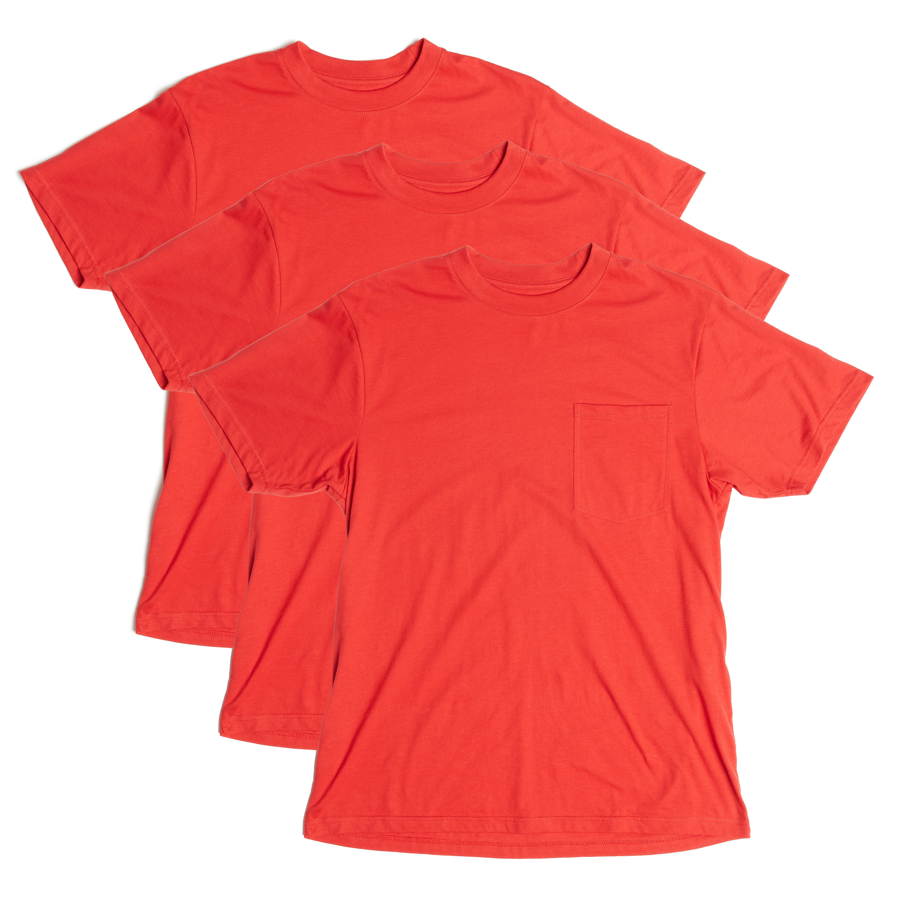 Smith's Workwear SM4666PK3-TEARD-XL Men's Red Knit Short sleeve Solid T-shirt ( XL )