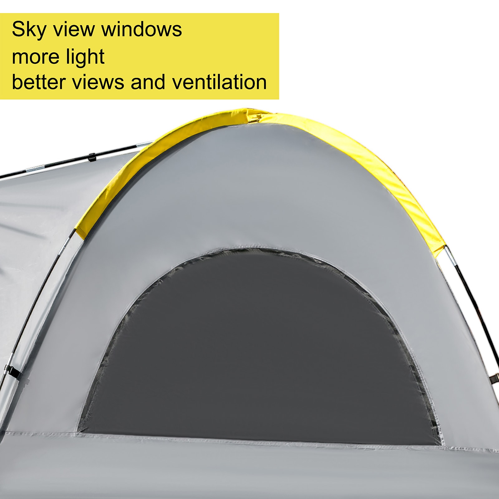 Gray 2-Person Waterproof Camping Tent with Carry Bag