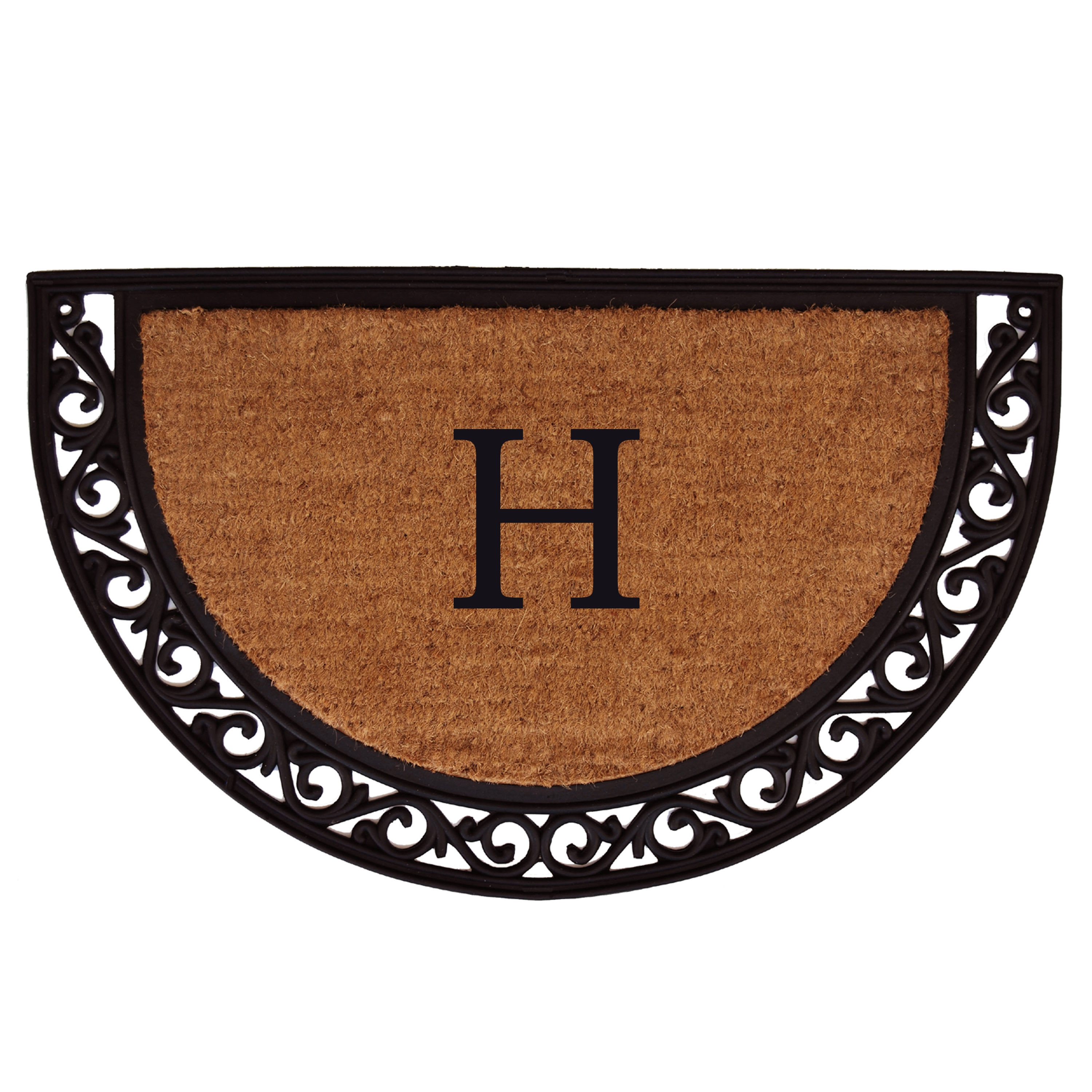 Callowaymills 100101830H Natural/Black Coir/Rubber Non-Slip Grip Indoor or outdoor Decorative Door Mat