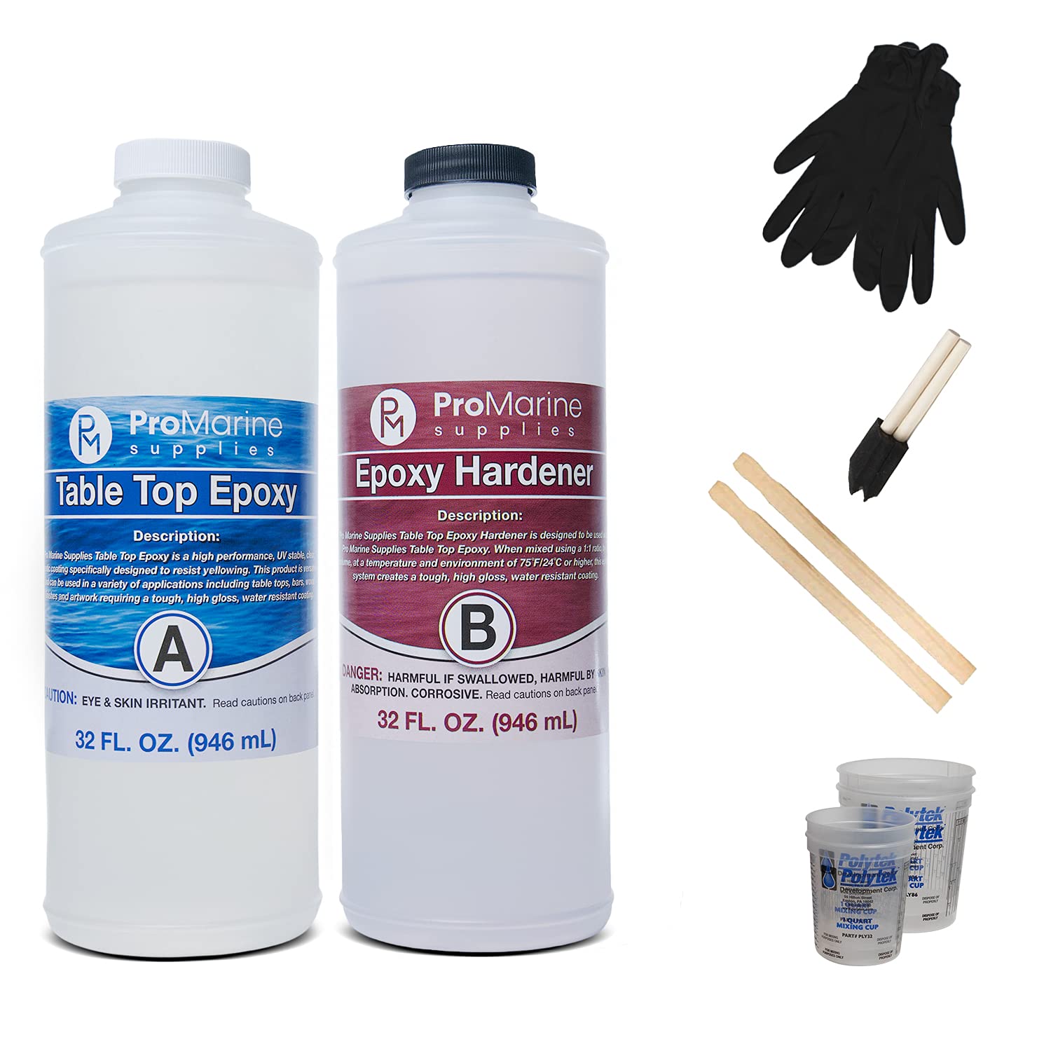 Generic Pro Marine Supplies Crystal Clear Table Top Epoxy Resin (1-Gallon  Kit)