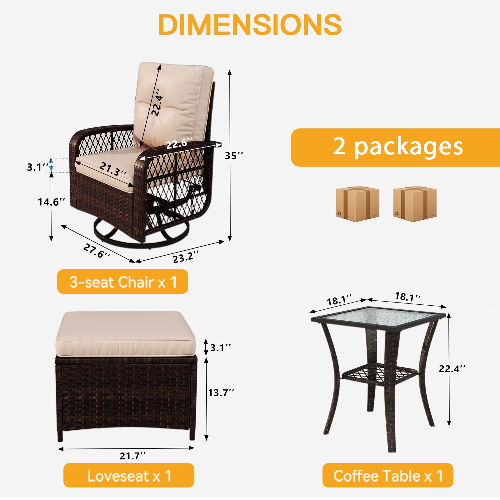 AOXUN 12036BG-38BG-5 Patio-Conversation-Sets - View #7