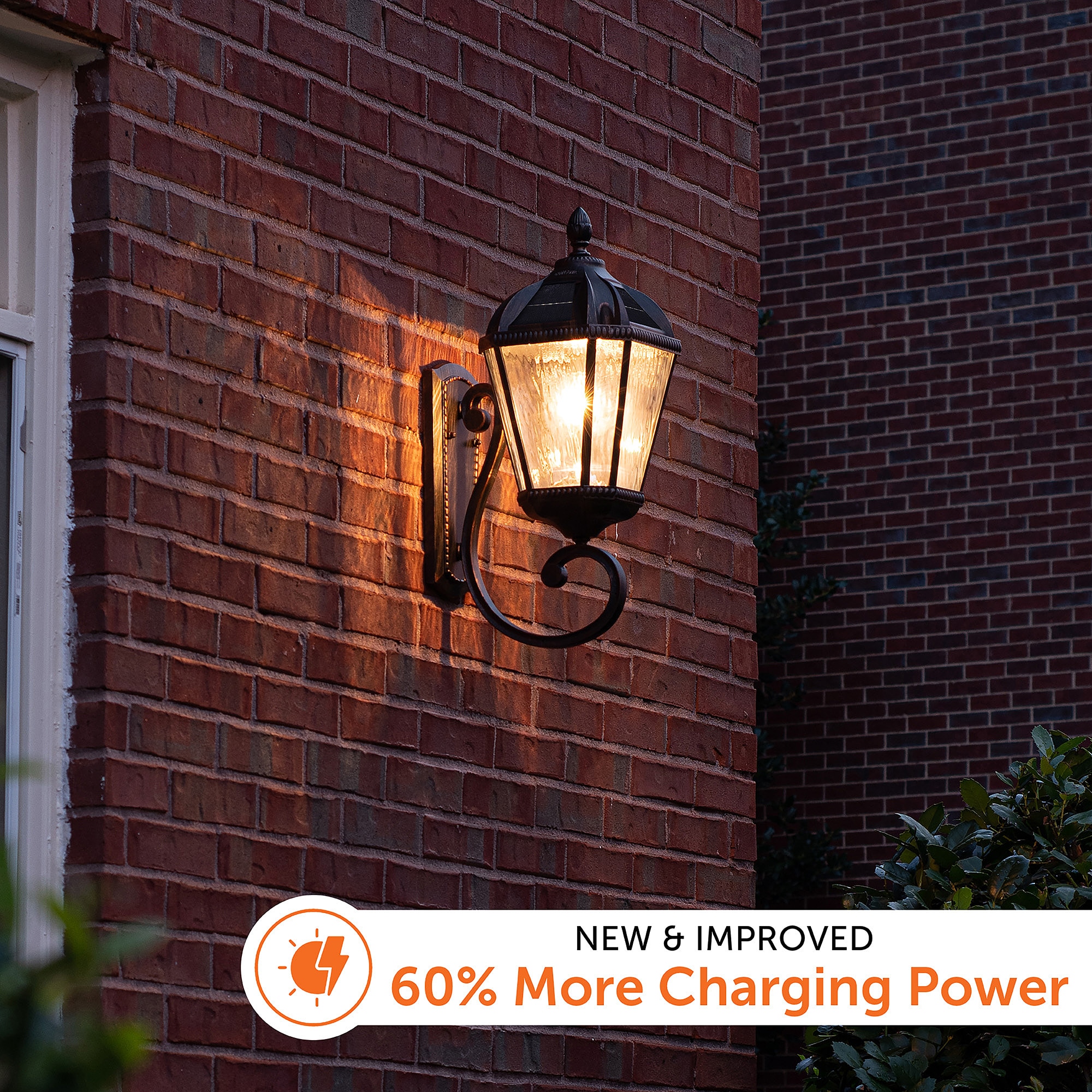 Gama Sonic GS-98B-W-BB Royal Bulb 1 -Light 21-in H Brushed Bronze Solar Dusk to Dawn Outdoor Wall Light