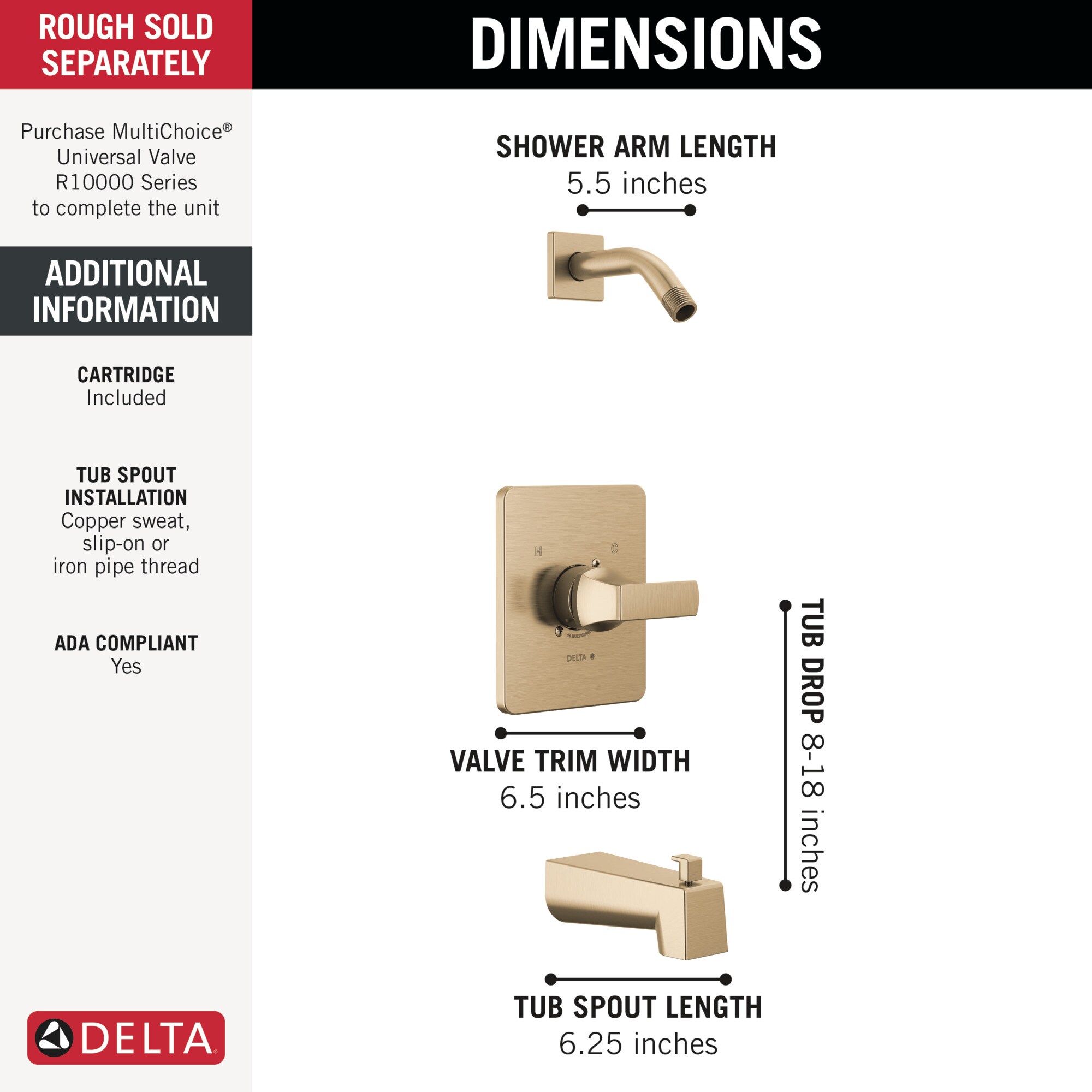 Delta T14437-CZLHD Tub-Shower-Faucets - View #2