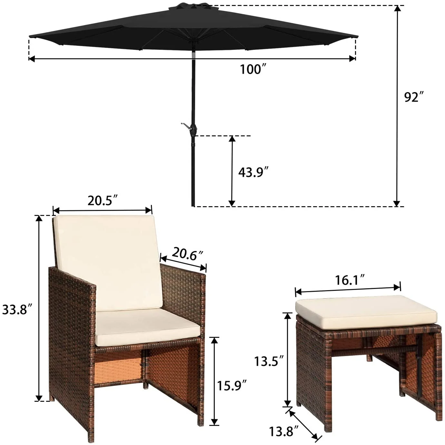 Vineego LS-LCRF2C2F-BG9220 Patio-Conversation-Sets - View #7