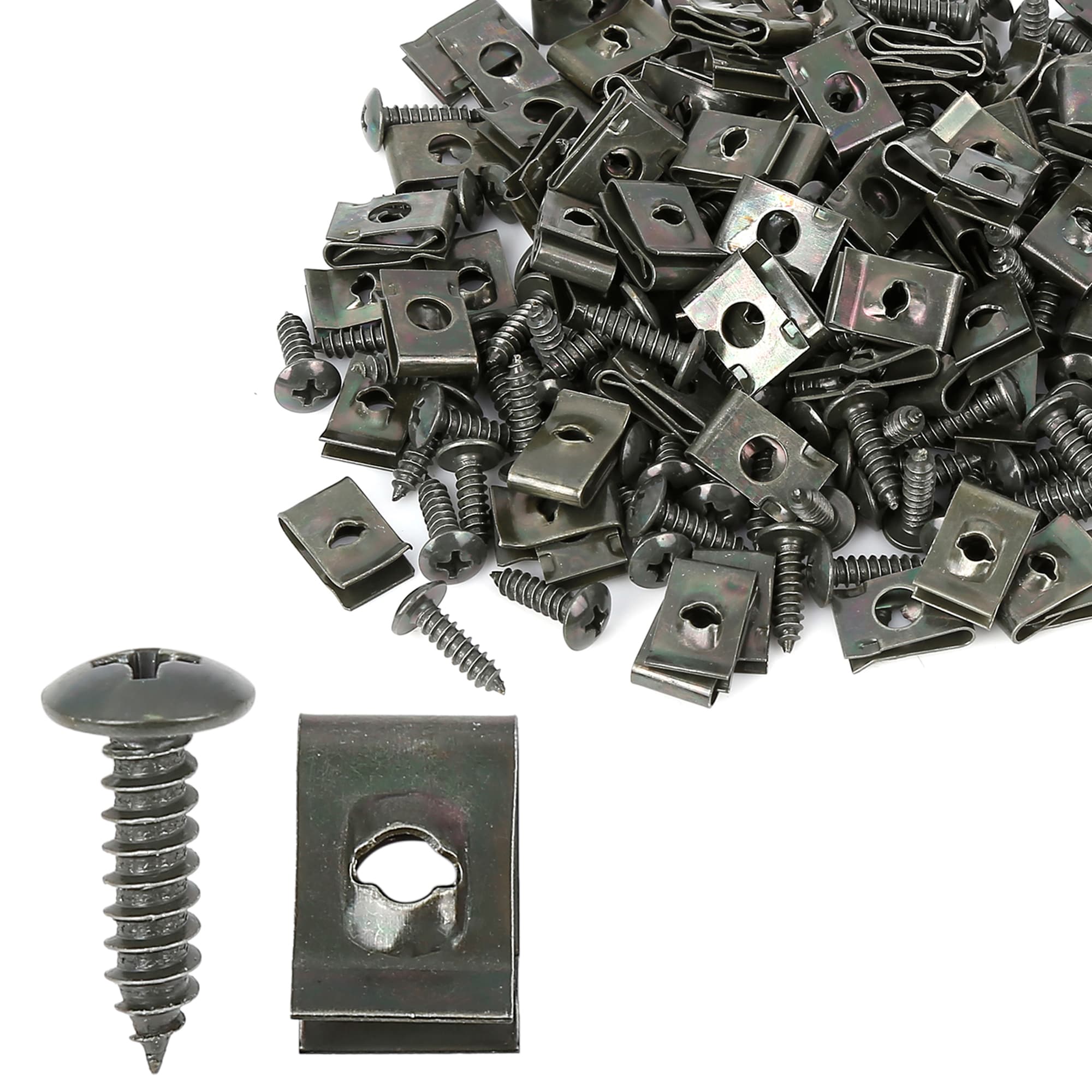 Unique Bargains 100 Sets 4.2x16mm U Clip Screw Assortment Car Clips ...