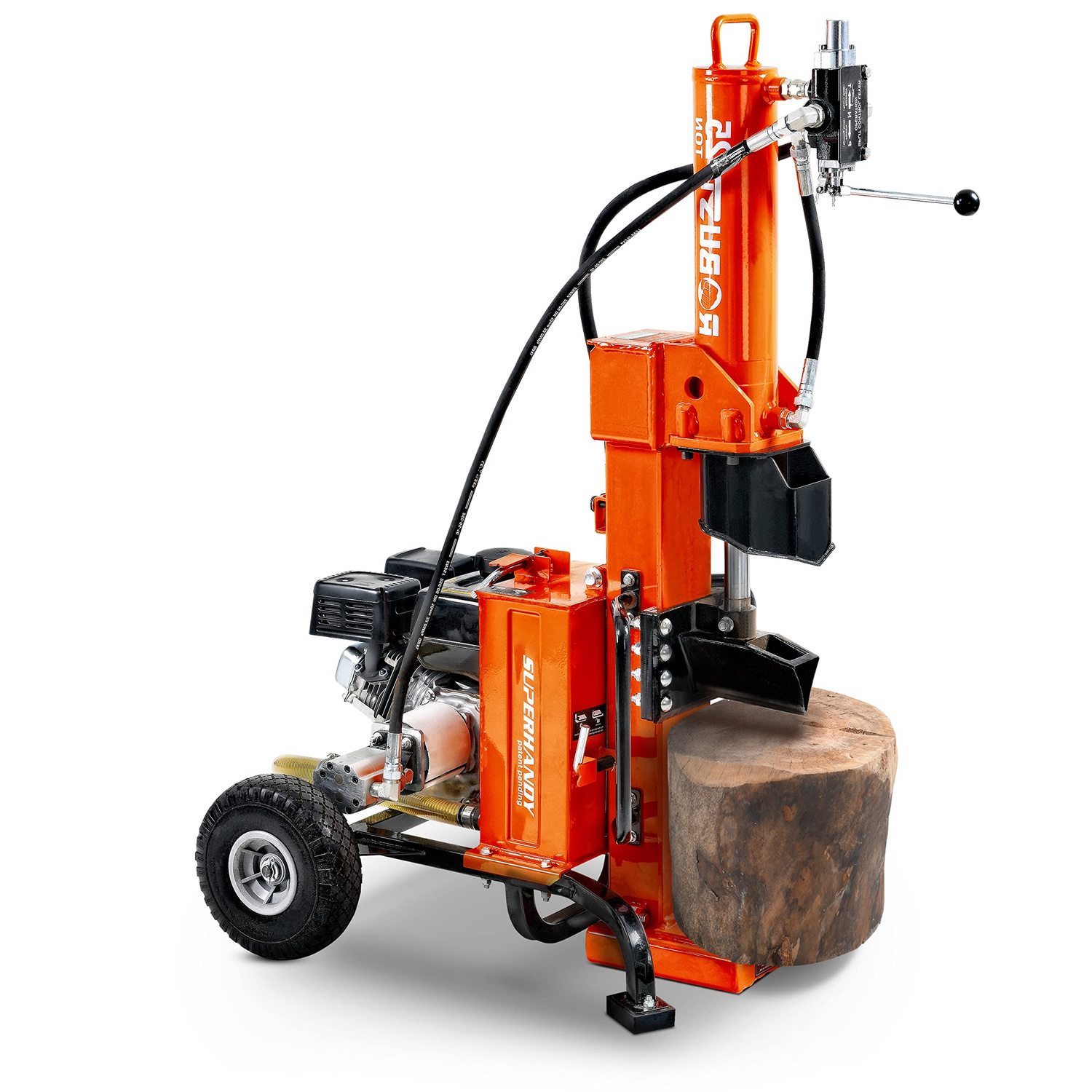 25 Ton Gas Log Splitter 25-Ton 209-cc Horizontal and Vertical Gas Log Splitter with Alphaworks Engine in Orange | - SuperHandy GUO096