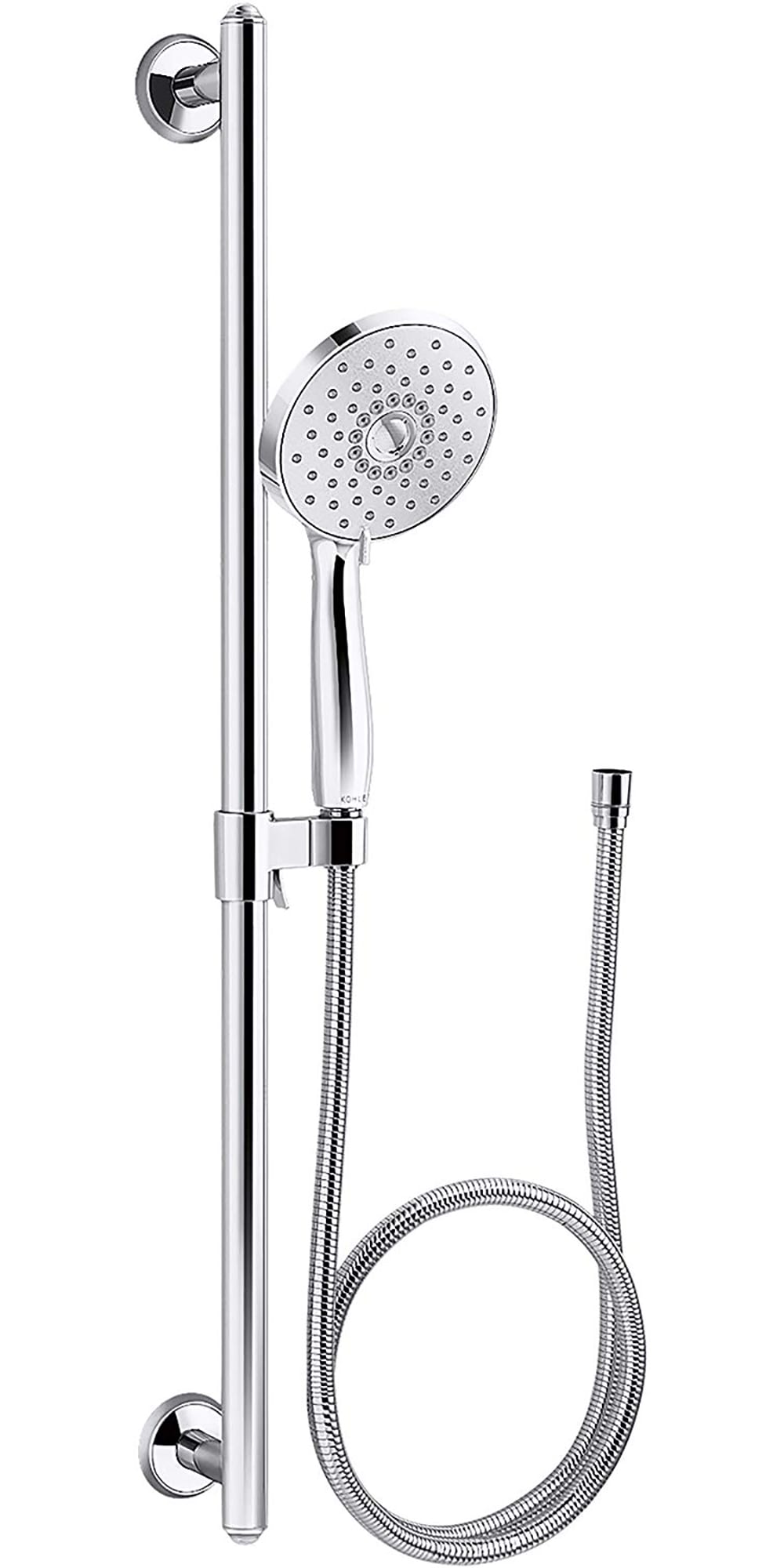 KOHLER K-22177-CP Forte 3.0 -Settings Polished Chrome 5.0625-in Round Handheld Shower Head 2.5 GPM