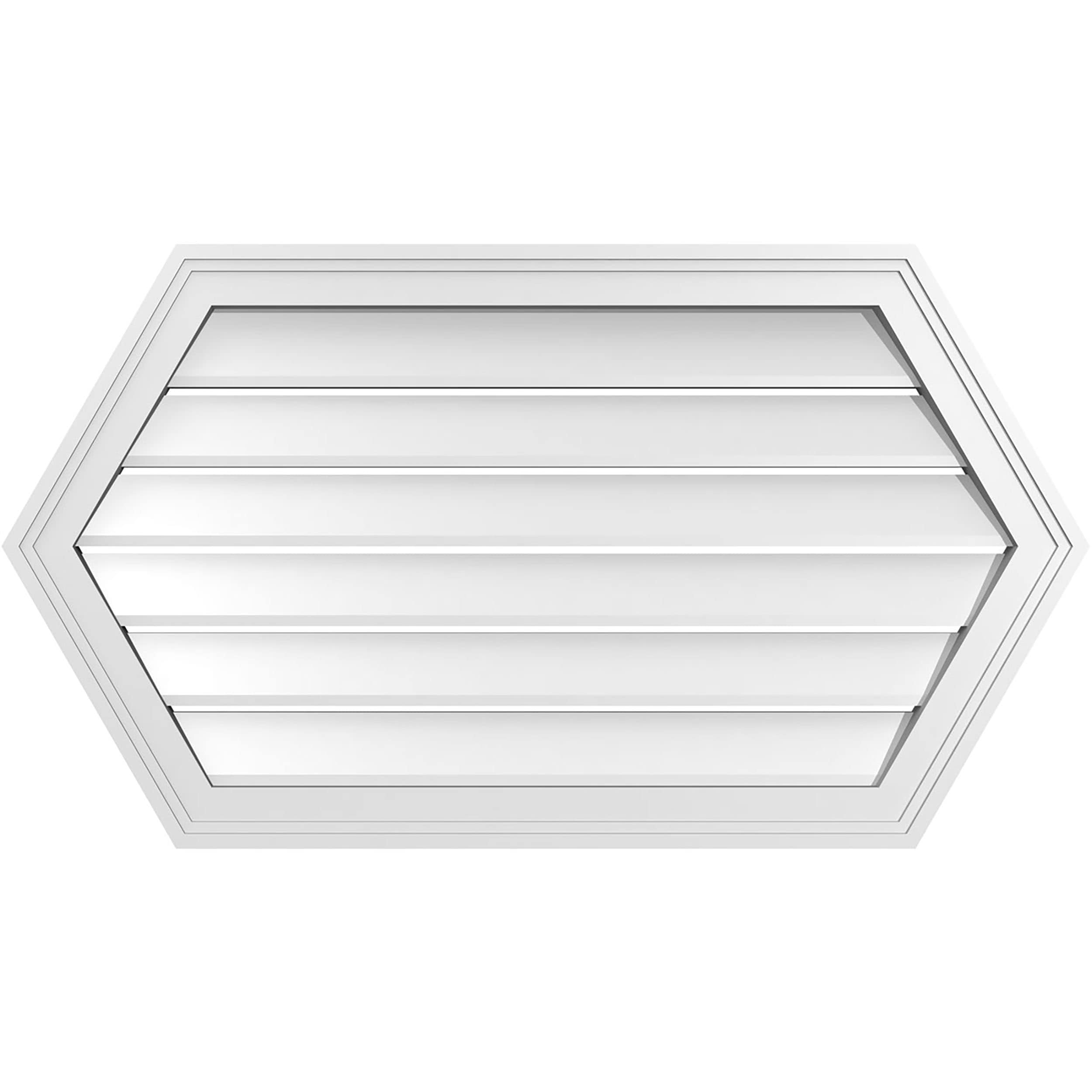 Ekena Millwork GVPHP36X2002SF 36-Inches x 20-Inches Off-white Peaked PVC Gable Louver Vent