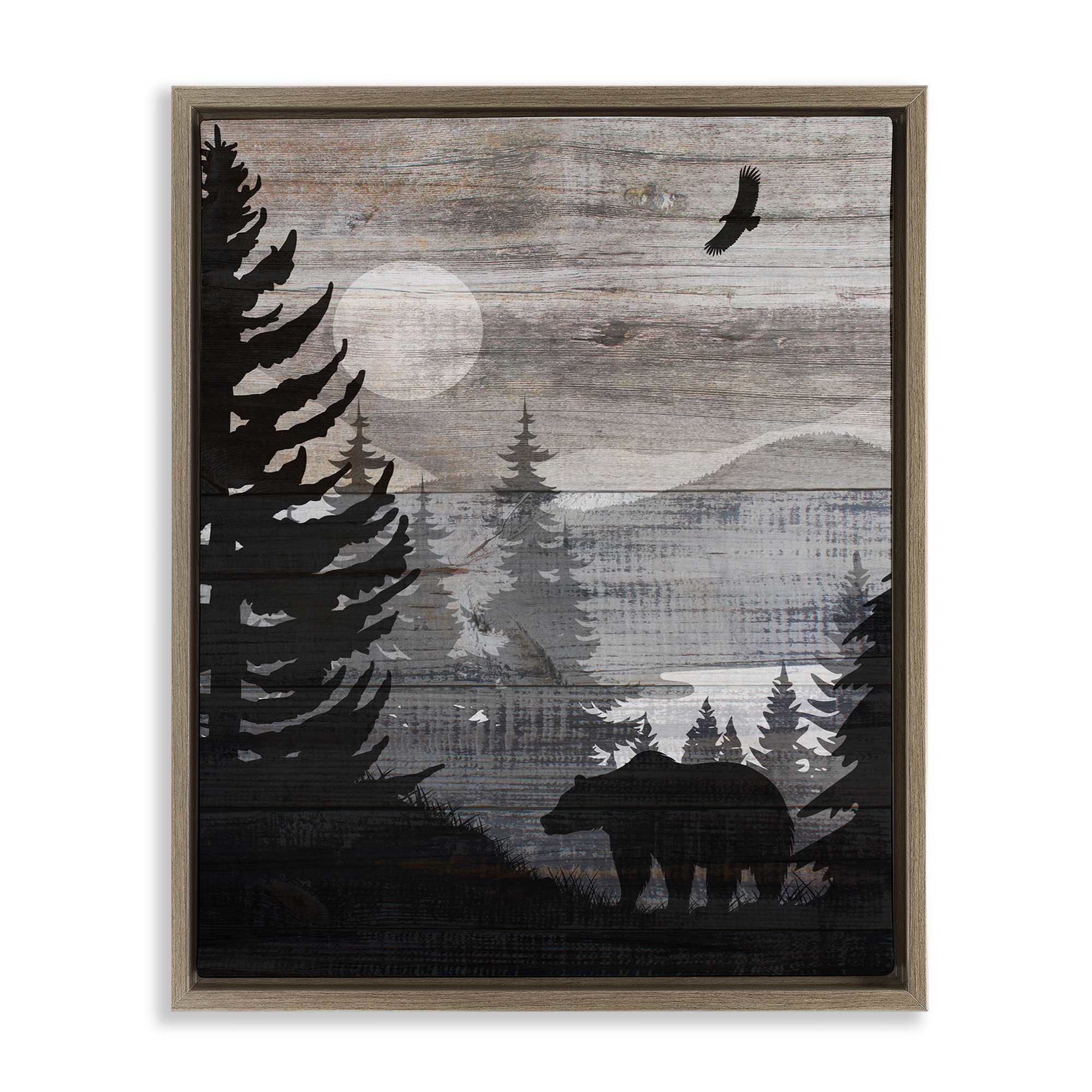 Stupell Industries BS-242-FFE-24X30 Rustic Woodland Evening Floating Frame design by Susan Arnot